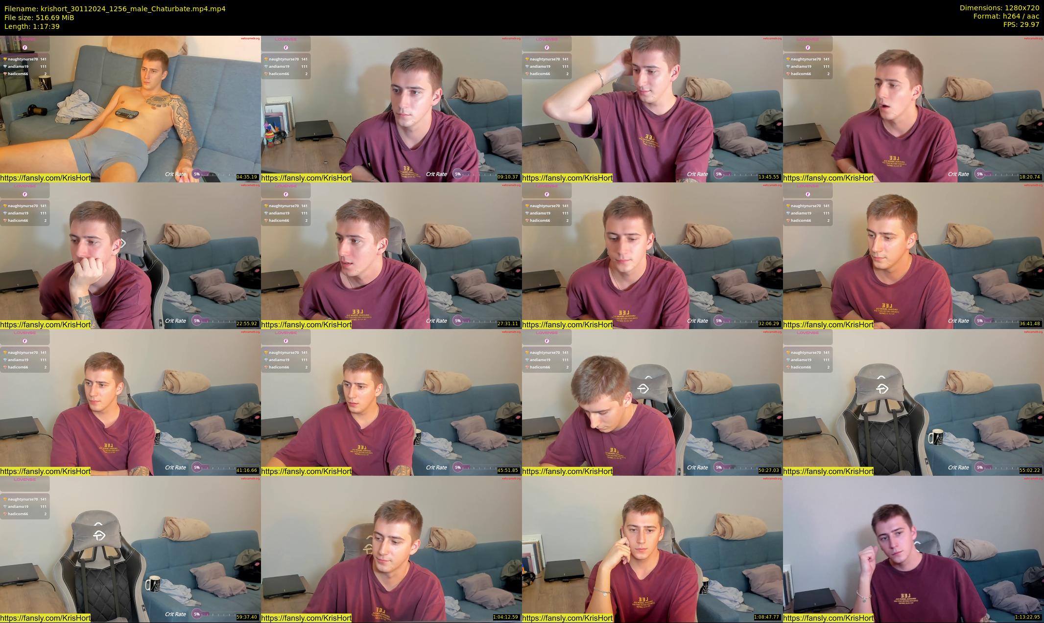 krishort — 78 minute Chaturbate male cam show recording, 720p, Nov 30, 2024
