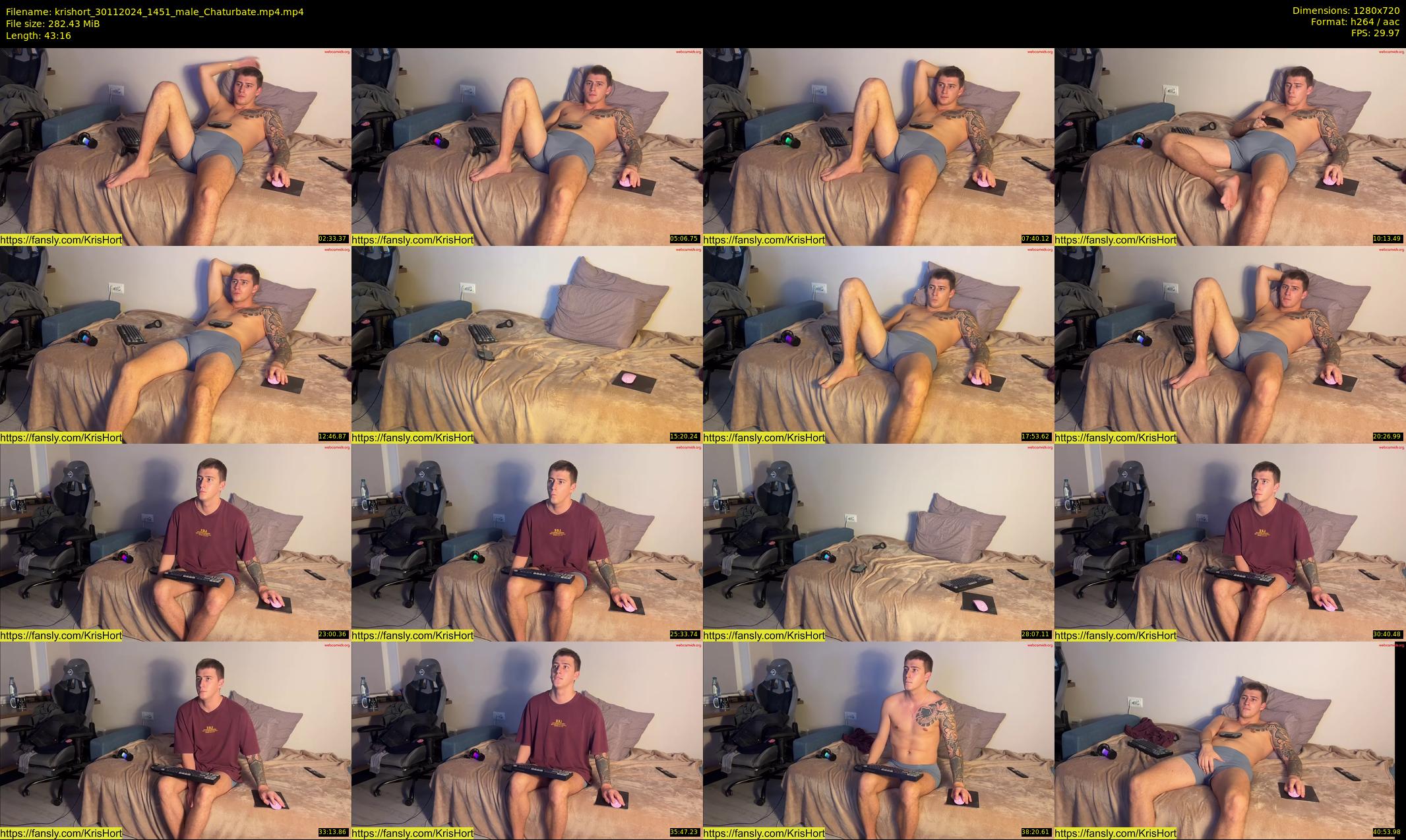 krishort — 44 minute Chaturbate male cam show recording, 720p, Nov 30, 2024