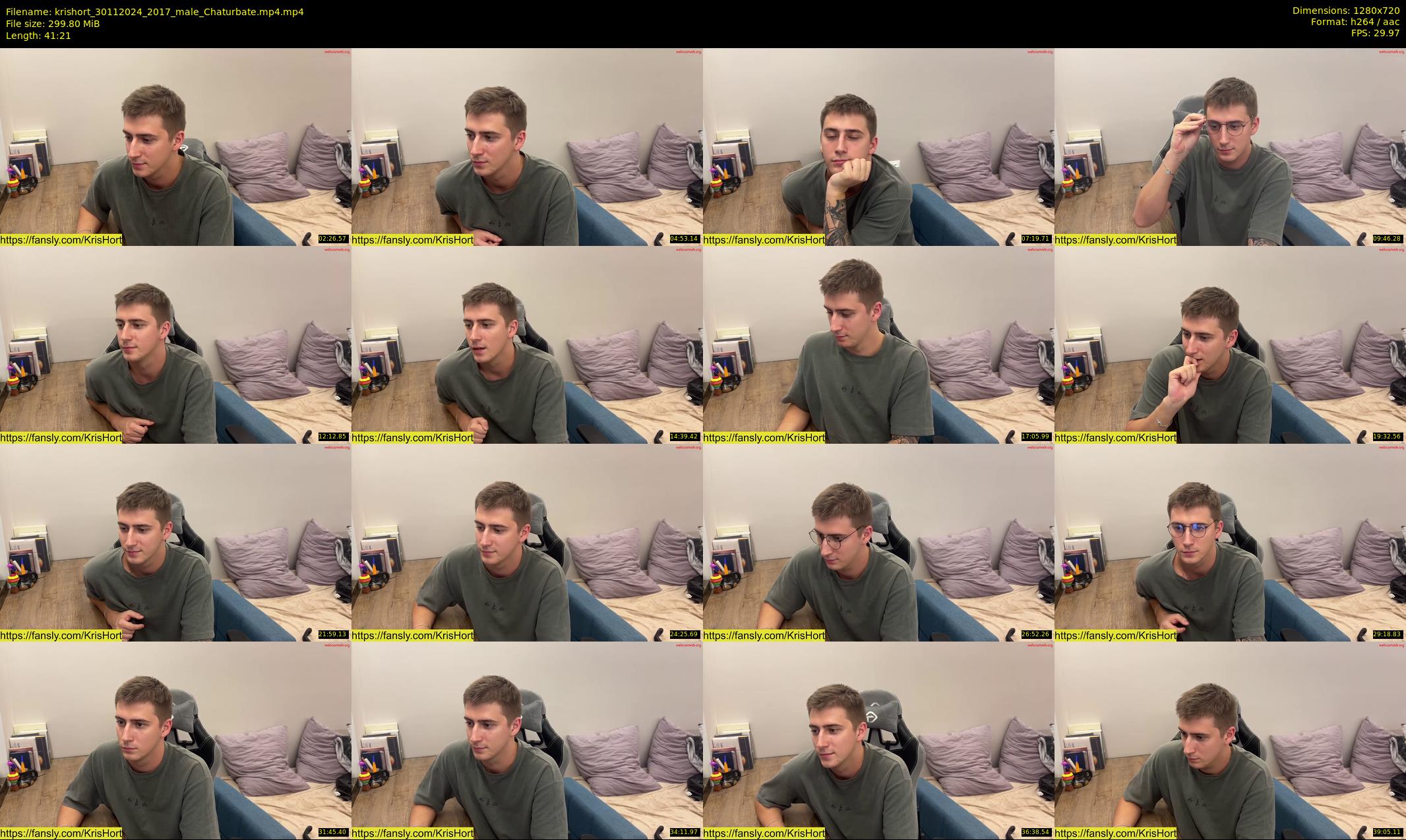 krishort — 42 minute Chaturbate male cam show recording, 720p, Nov 30, 2024
