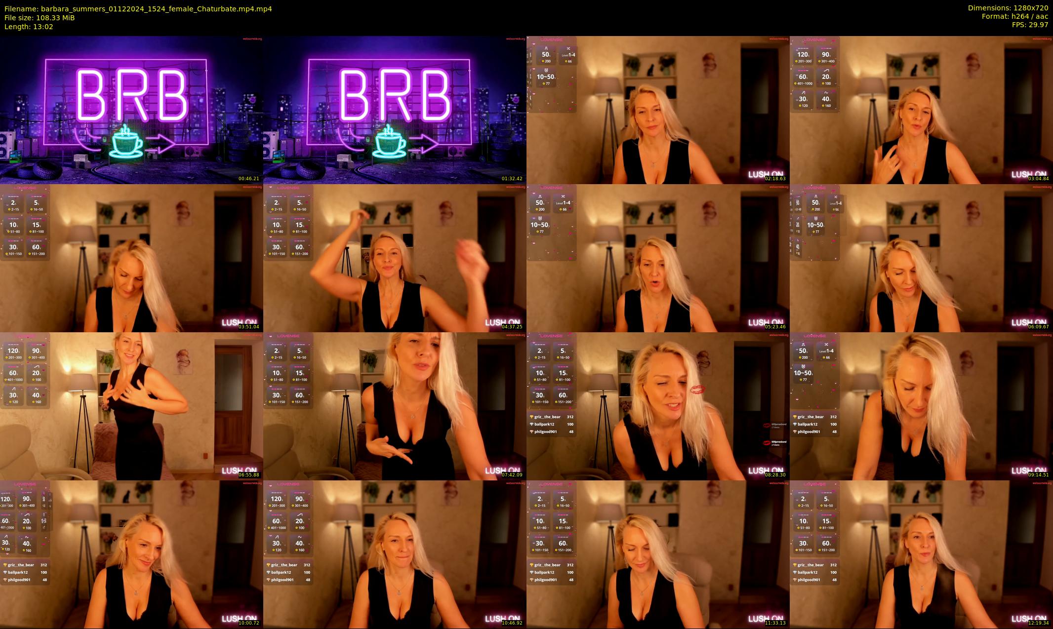 barbara_summers — 14 minute Chaturbate female cam show recording, 720p, Dec 1, 2024