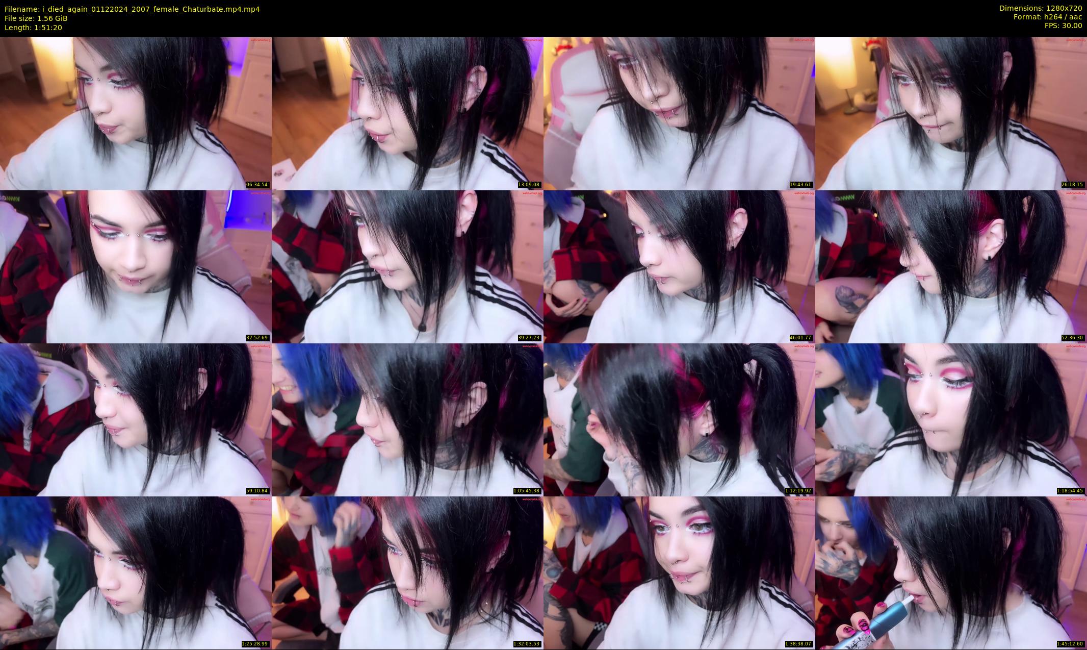 i_died_again — 112 minute Chaturbate female cam show recording, 720p, Dec 1, 2024