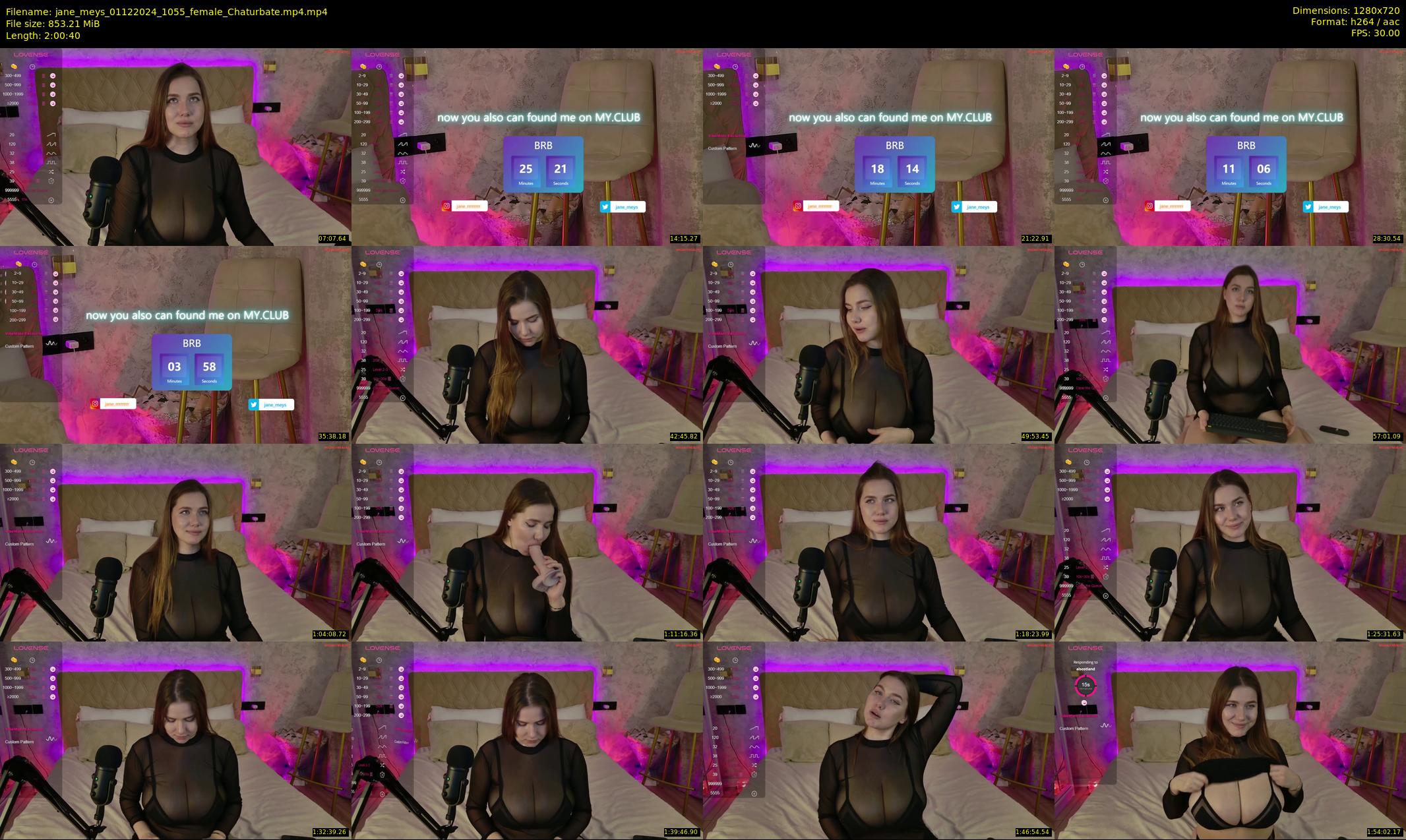 jane_meys — 121 minute Chaturbate female cam show recording, 720p, Dec 1, 2024