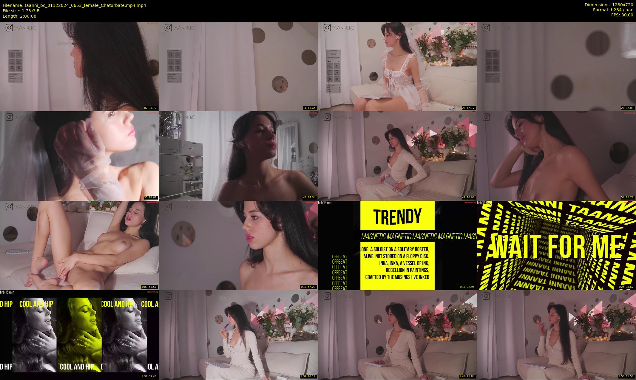 taanni_bc — 121 minute Chaturbate female cam show recording, 720p, Dec 1, 2024