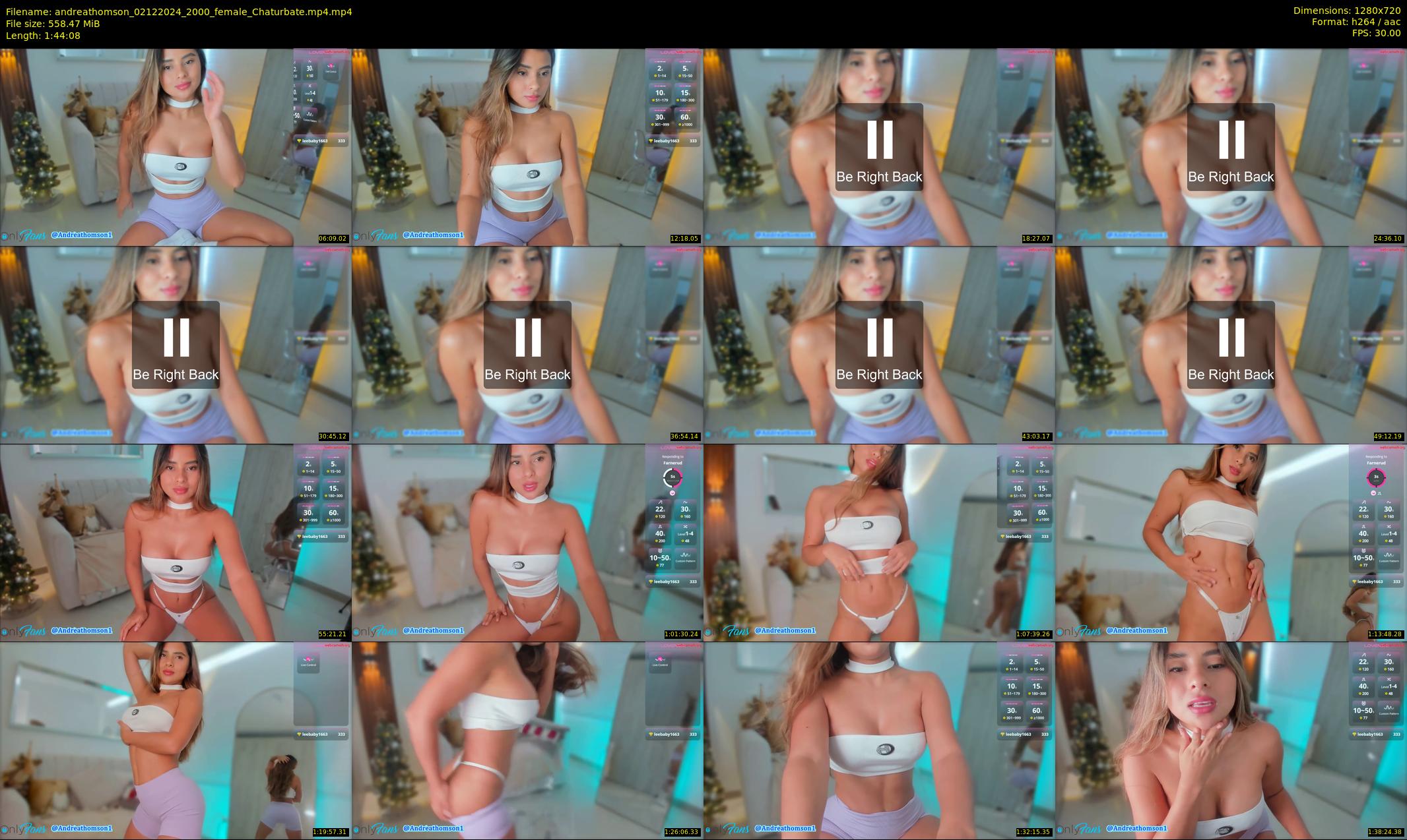 andreathomson — 105 minute Chaturbate female cam show recording, 720p, Dec 2, 2024