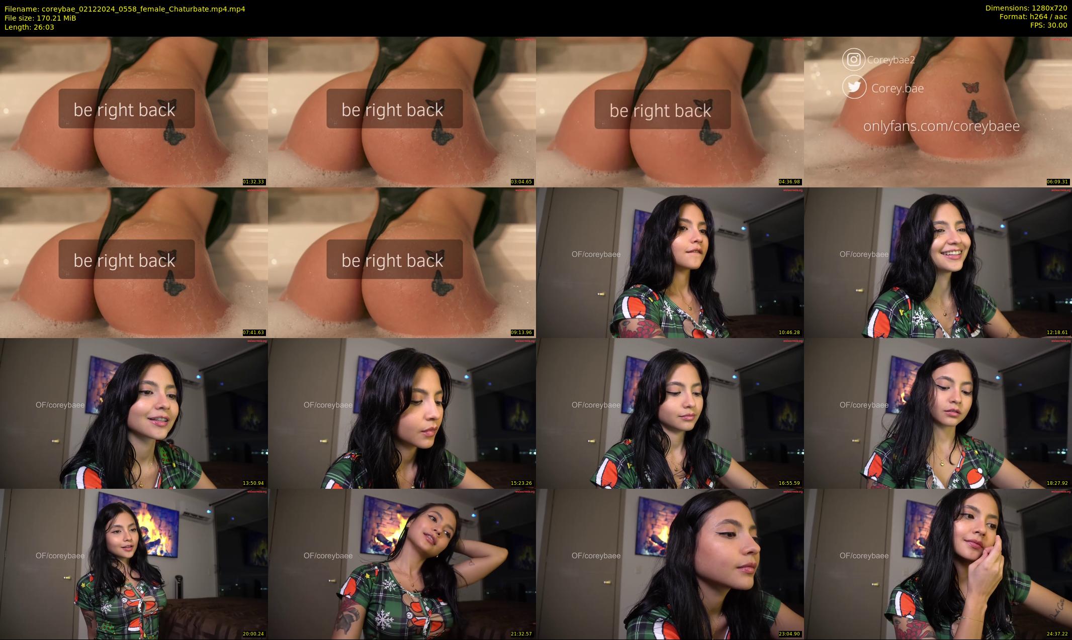coreybae — 27 minute Chaturbate female cam show recording, 720p, Dec 2, 2024