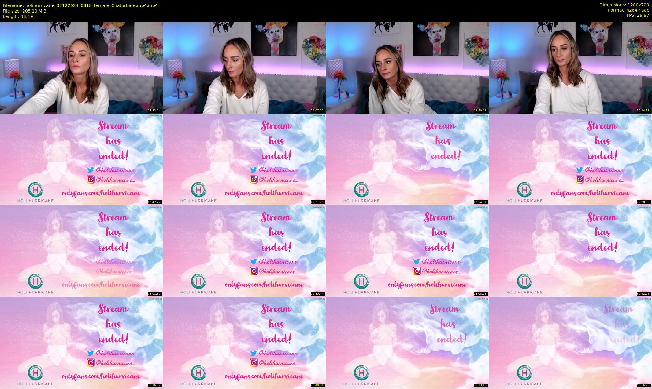 holihurricane — 44 minute Chaturbate female cam show recording, 720p, Dec 2, 2024