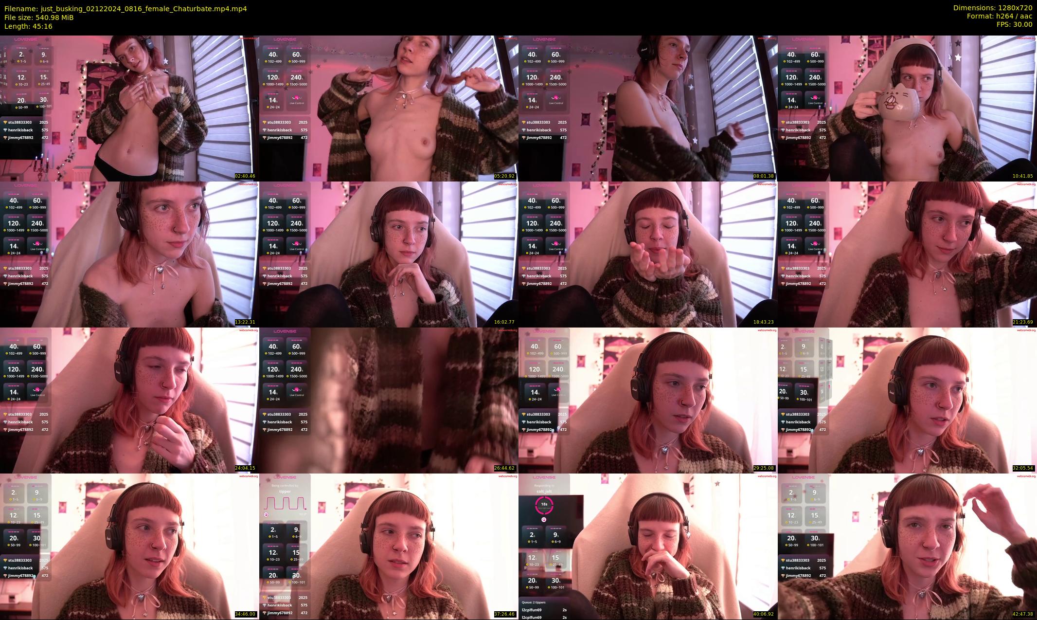 just_busking — 46 minute Chaturbate female cam show recording, 720p, Dec 2, 2024