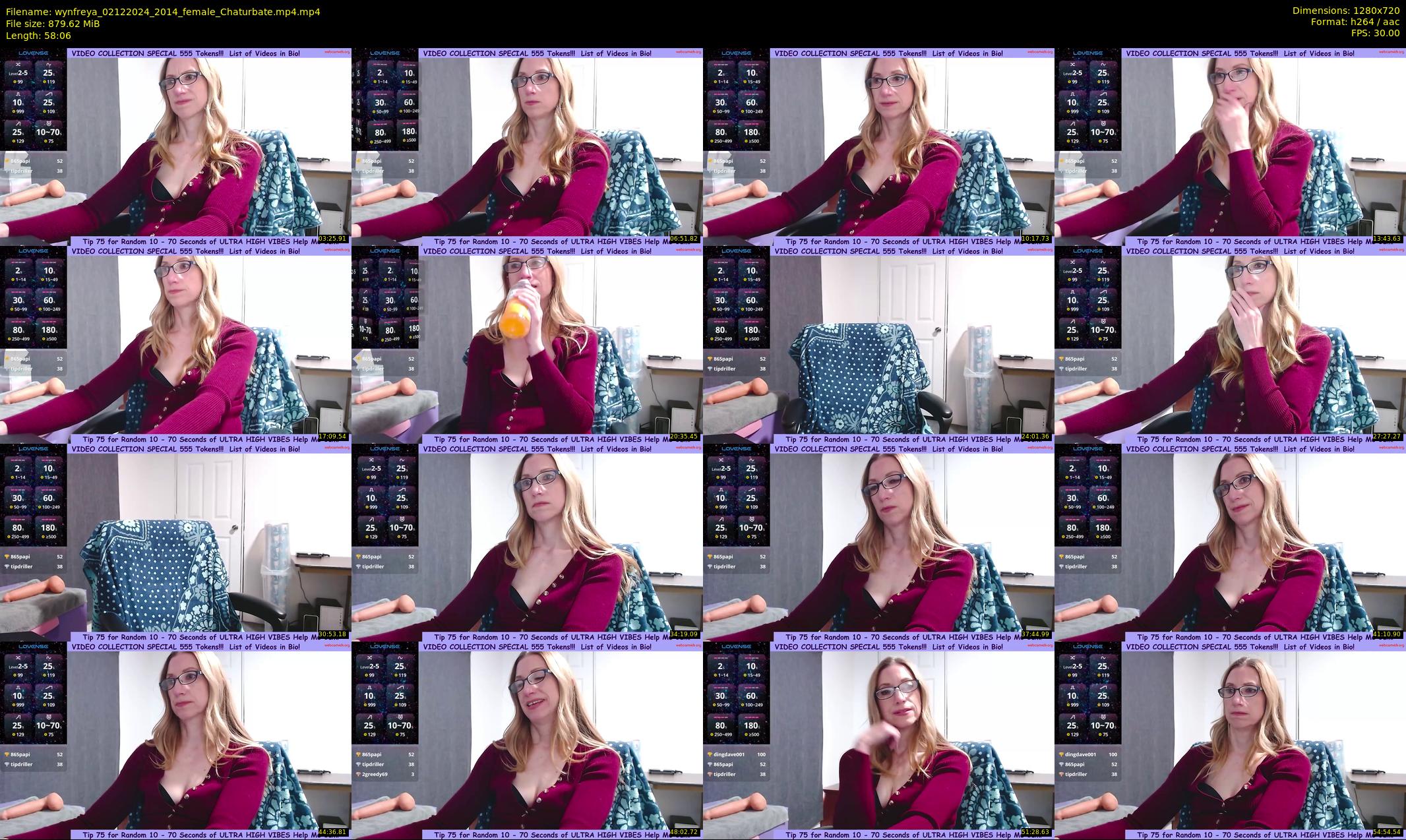 wynfreya — 59 minute Chaturbate female cam show recording, 720p, Dec 2, 2024