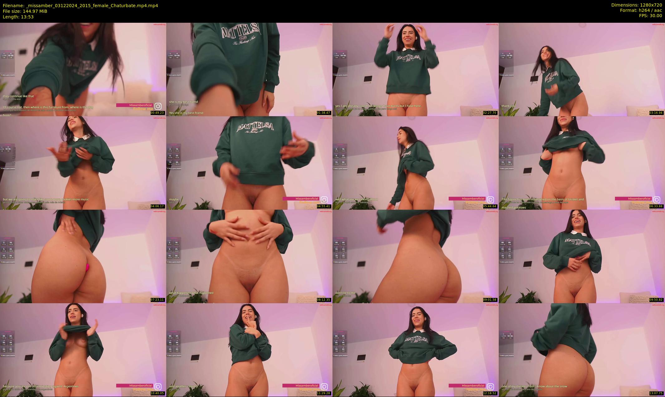 _missamber — 14 minute Chaturbate female cam show recording, 720p, Dec 3, 2024
