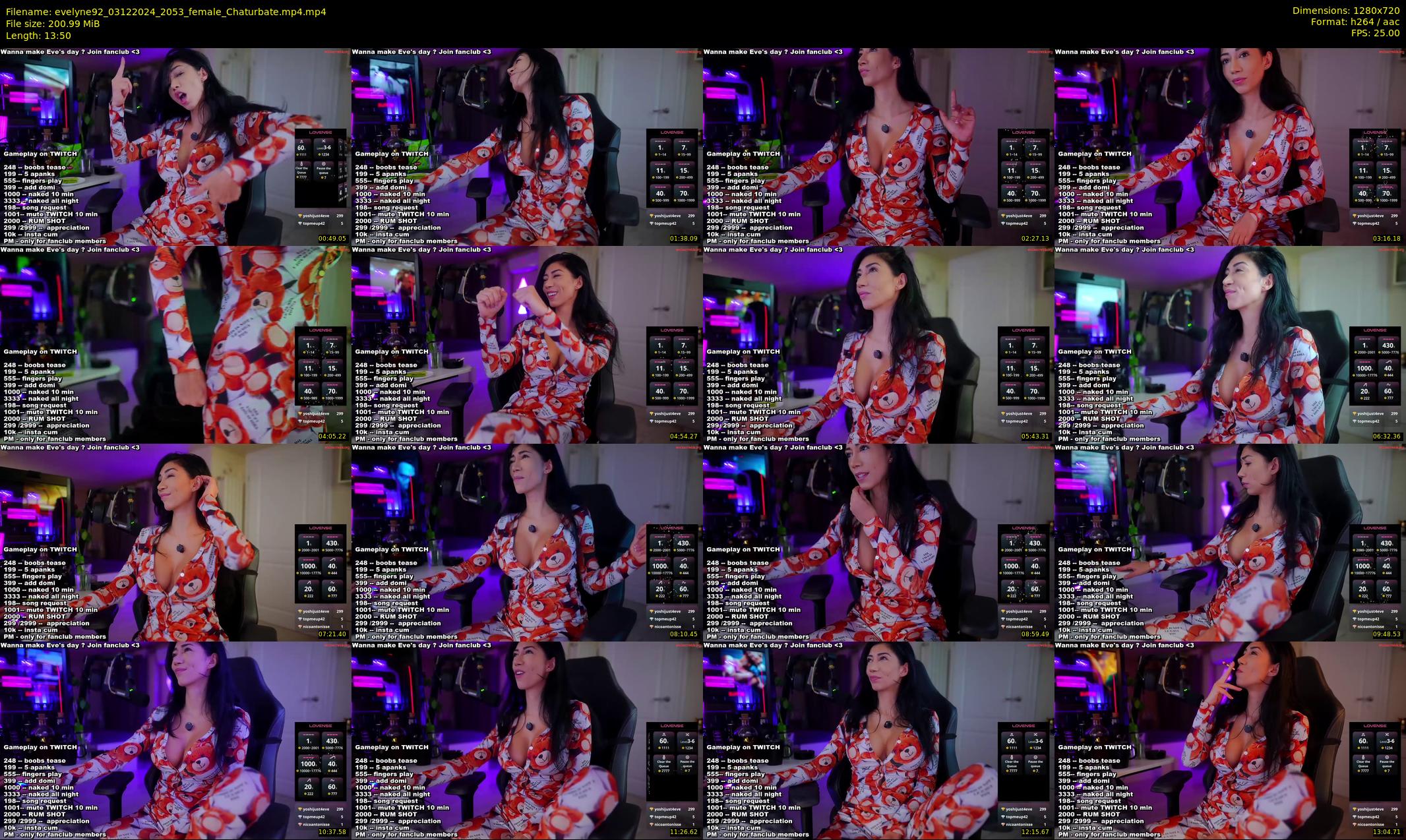 evelyne92 — 14 minute Chaturbate female cam show recording, 720p, Dec 3, 2024