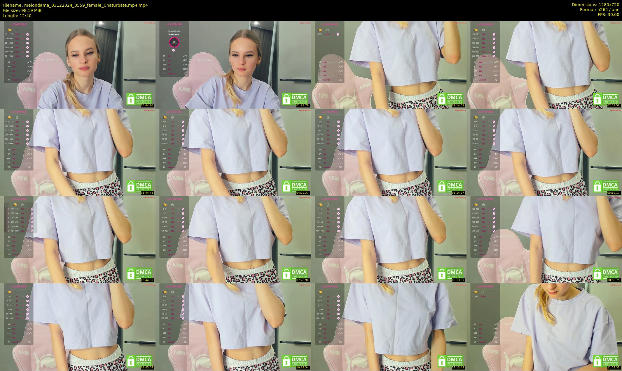 melondama — 13 minute Chaturbate female cam show recording, 720p, Dec 3, 2024
