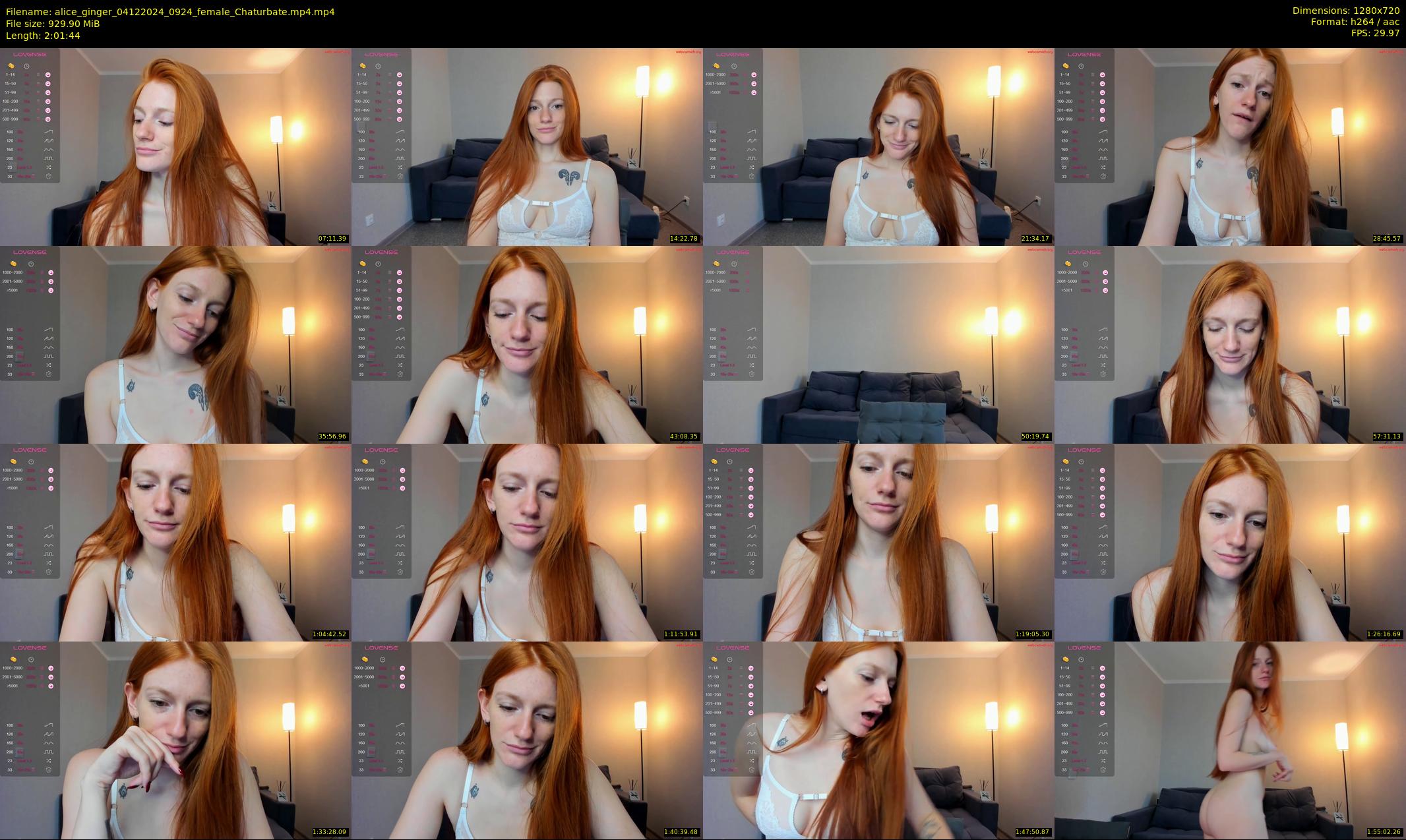 alice_ginger — 122 minute Chaturbate female cam show recording, 720p, Dec 4, 2024