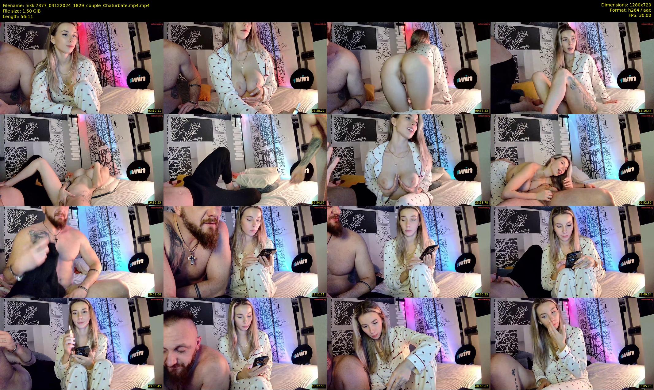 nikki7377 — 57 minute Chaturbate couple cam show recording, 720p, Dec 4, 2024