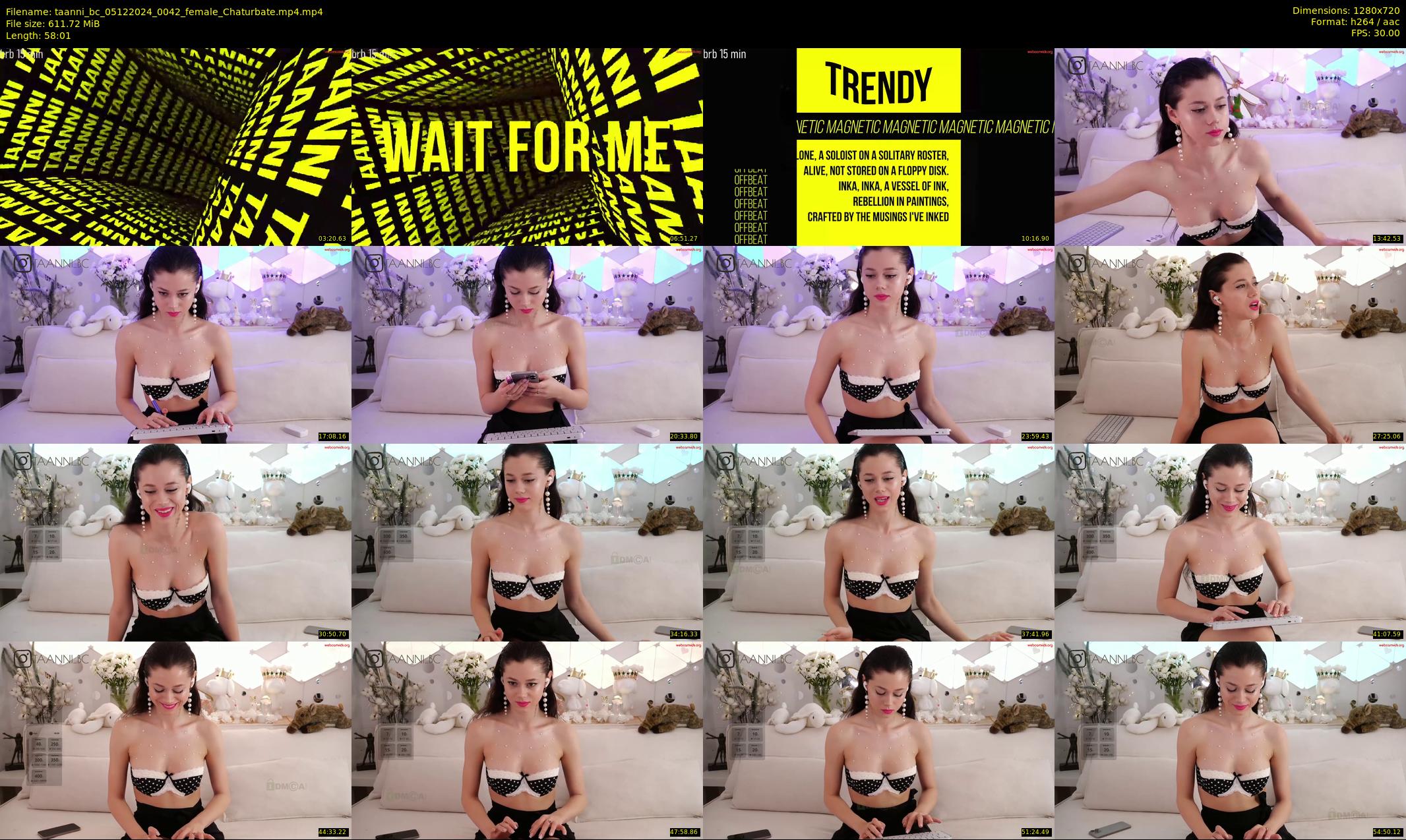 taanni_bc — 59 minute Chaturbate female cam show recording, 720p, Dec 5, 2024