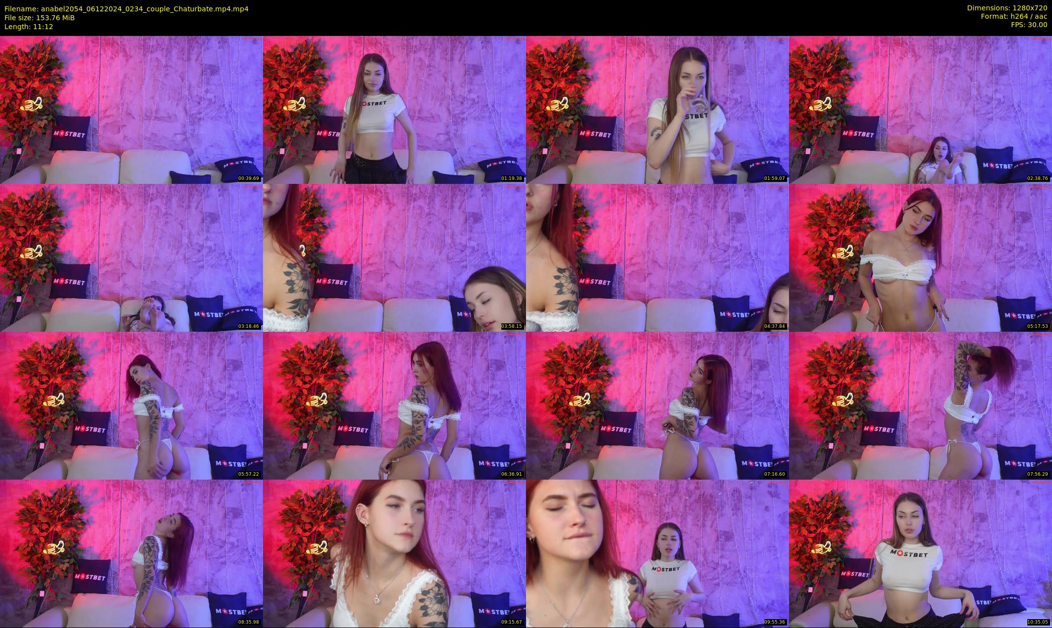 anabel2054 — 12 minute Chaturbate female cam show recording, 720p, Dec 6, 2024