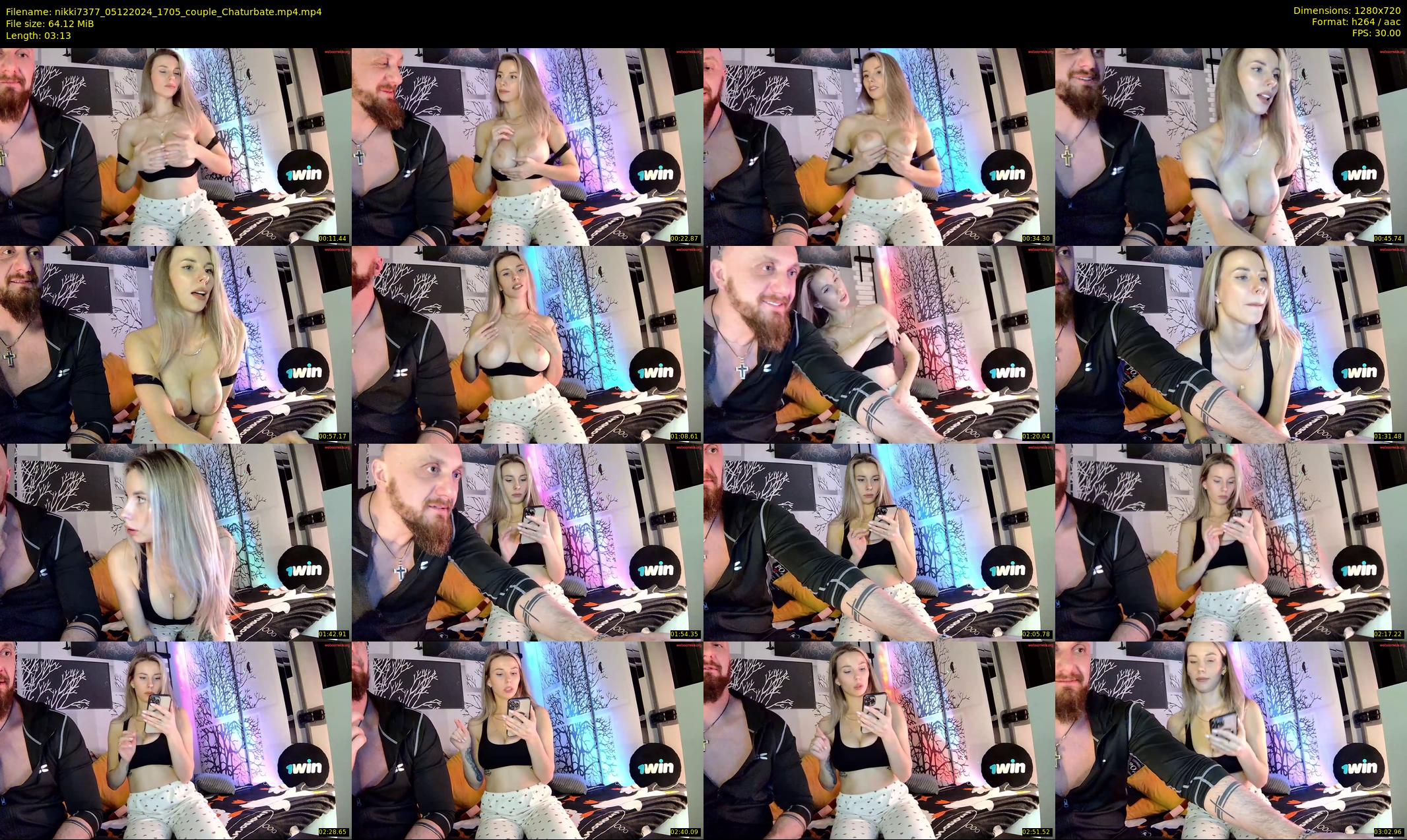 nikki7377 — 4 minute Chaturbate couple cam show recording, 720p, Dec 5, 2024