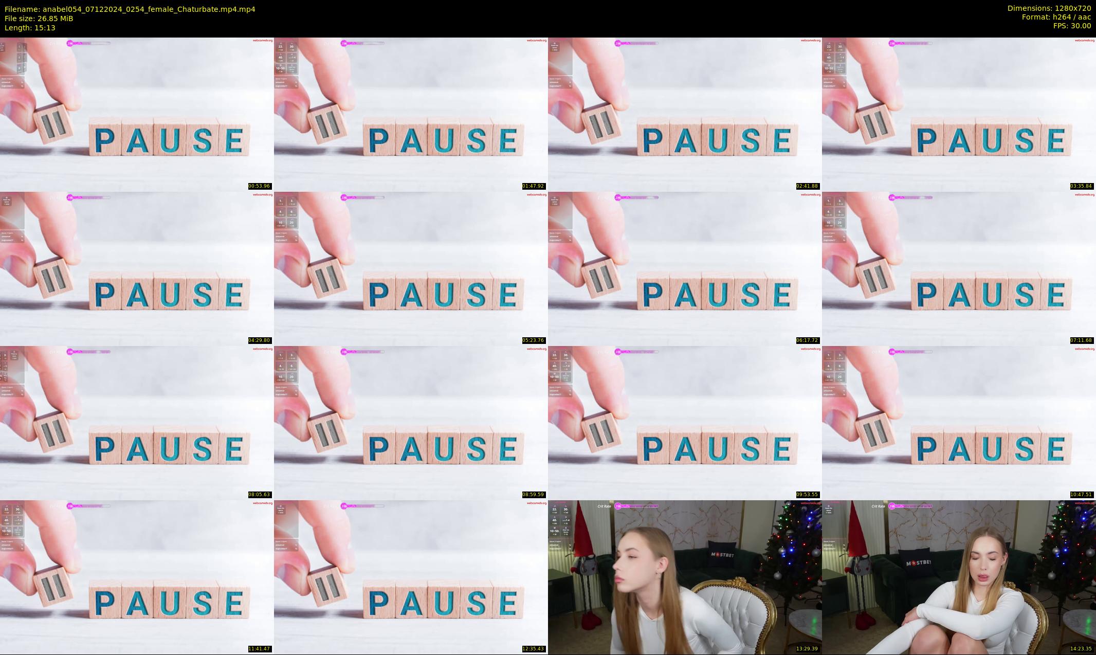 anabel054 — 16 minute Chaturbate female cam show recording, 720p, Dec 7, 2024