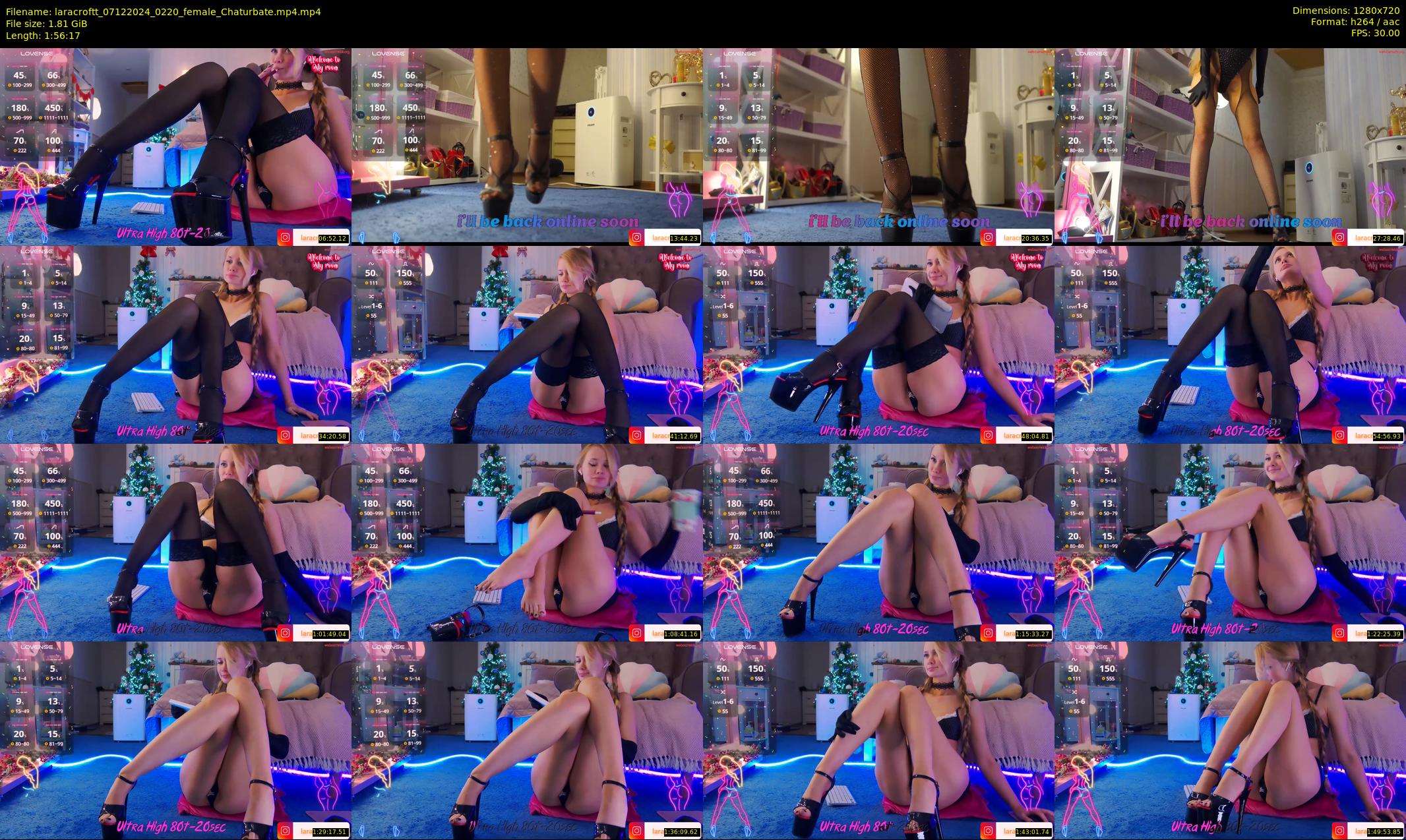 laracroftt — 117 minute Chaturbate female cam show recording, 720p, Dec 7, 2024
