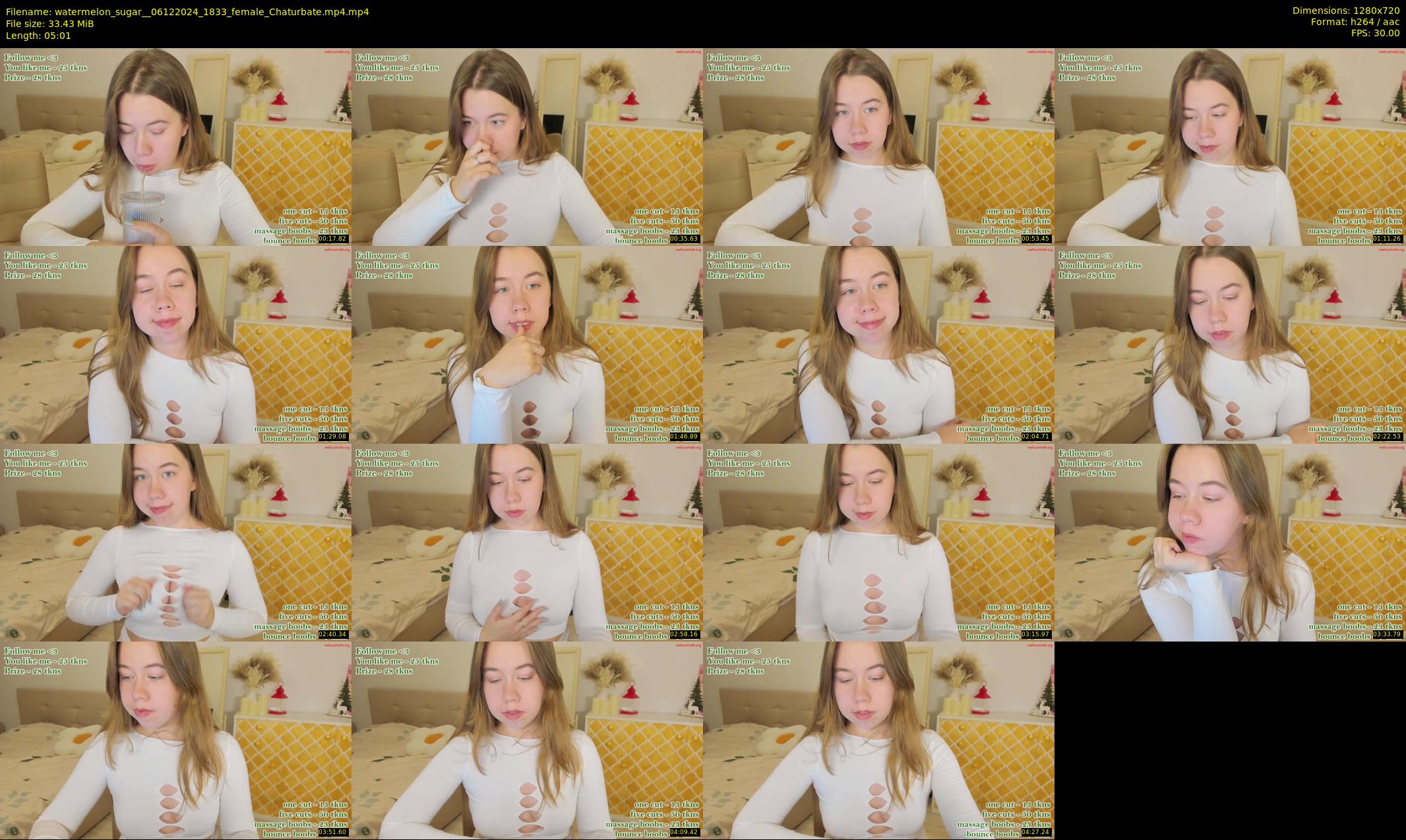 watermelon_sugar_ — 6 minute Chaturbate female cam show recording, 720p, Dec 6, 2024