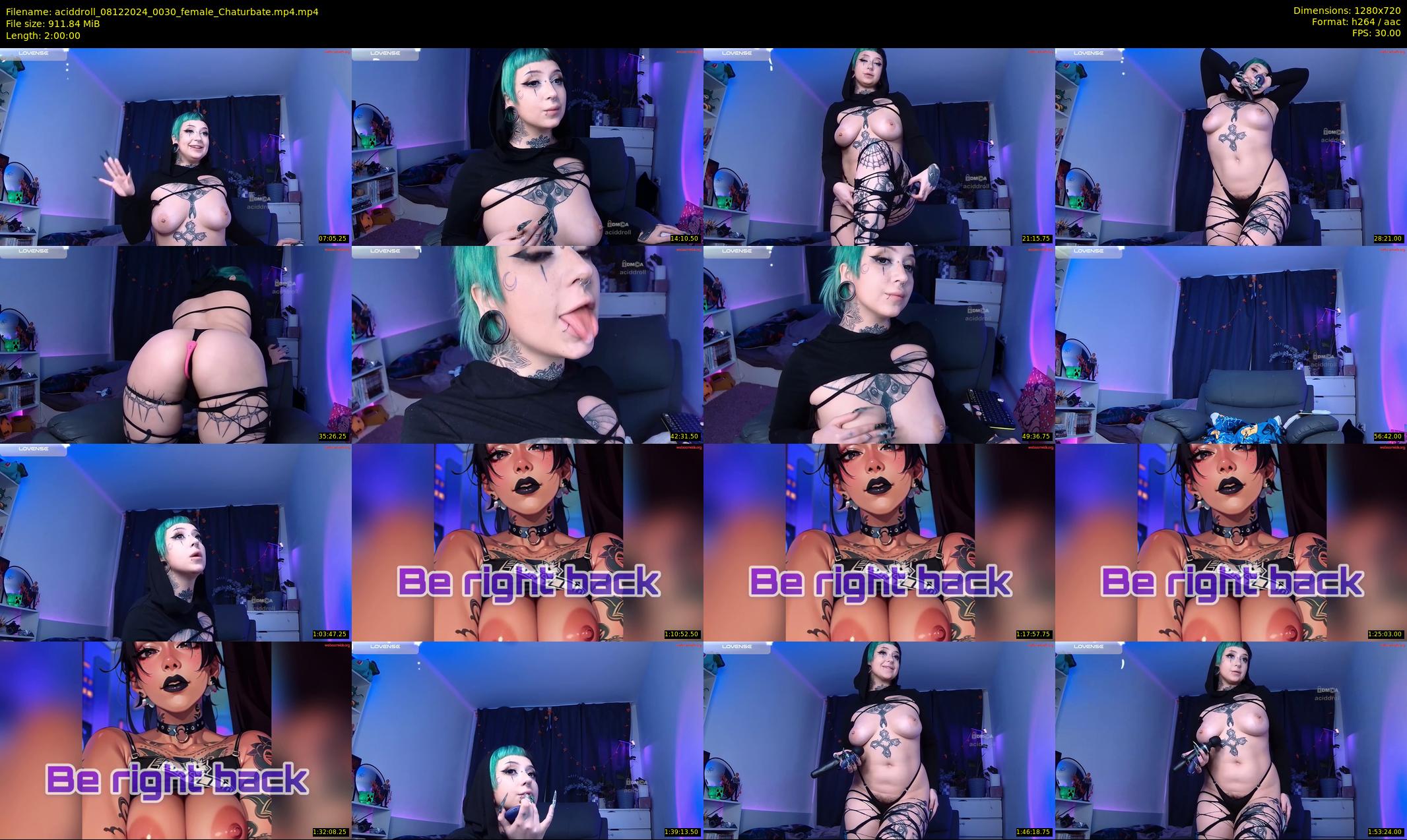 aciddroll — 120 minute Chaturbate female cam show recording, 720p, Dec 8, 2024