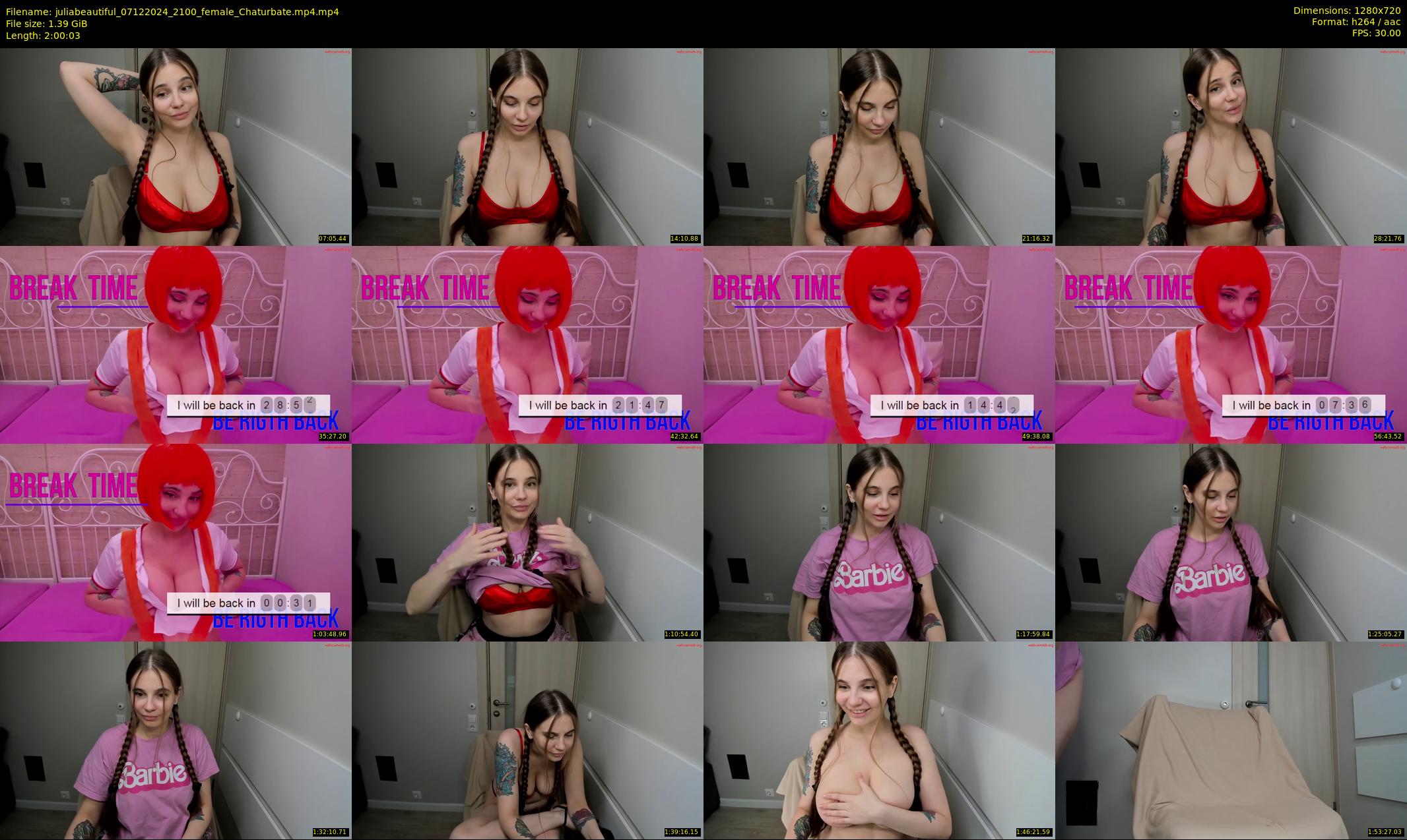 juliabeautiful — 121 minute Chaturbate female cam show recording, 720p, Dec 7, 2024