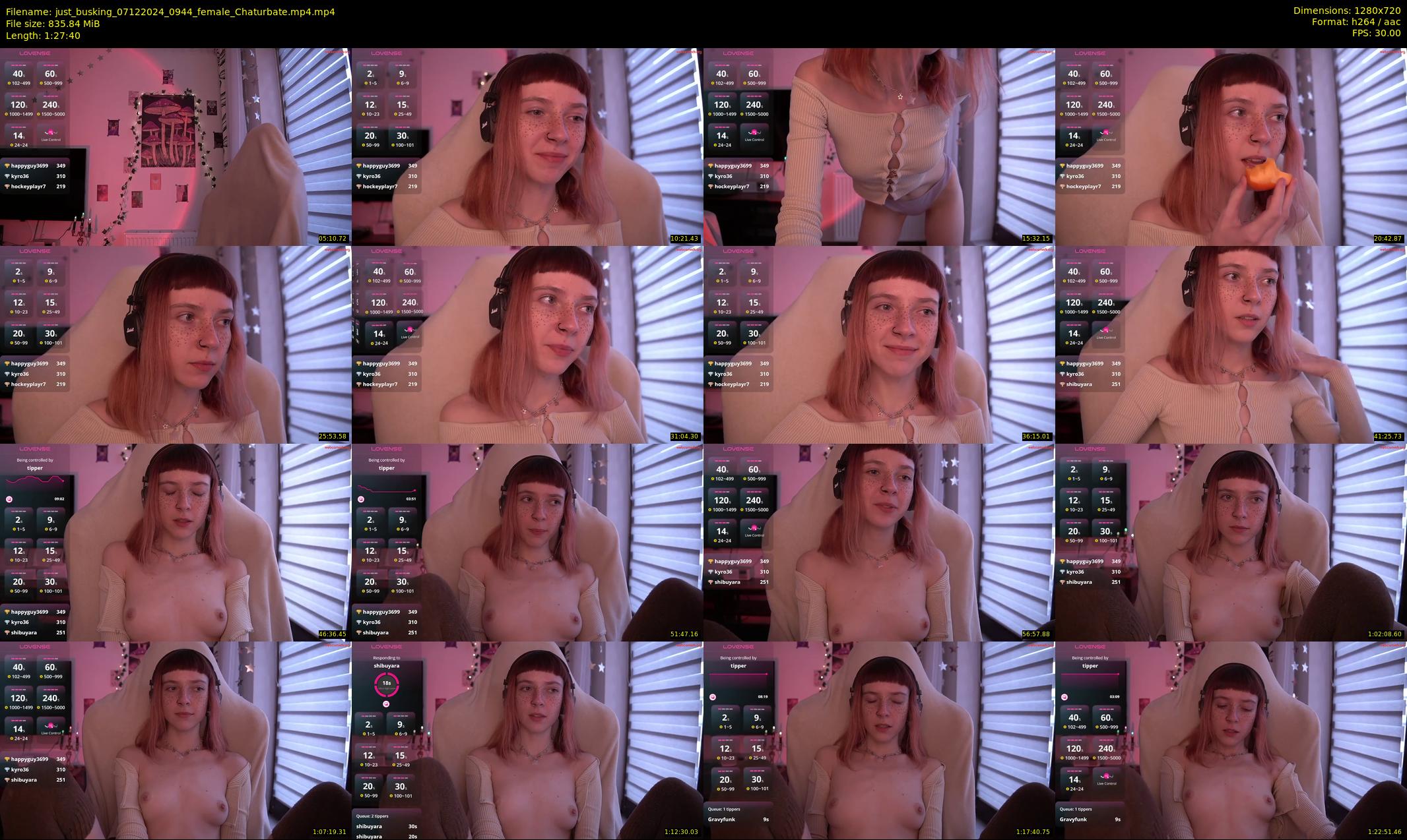 just_busking — 88 minute Chaturbate female cam show recording, 720p, Dec 7, 2024