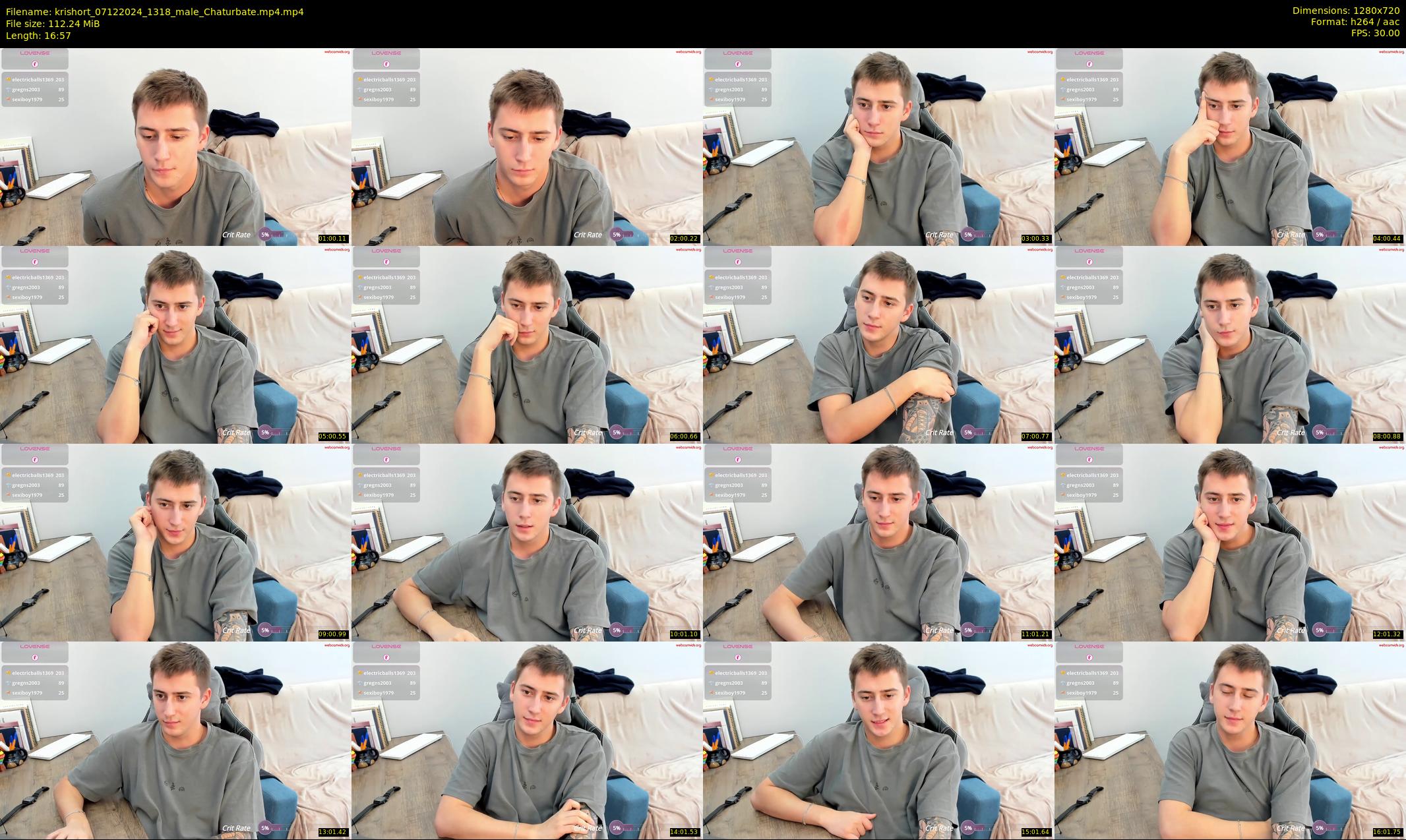 krishort — 17 minute Chaturbate male cam show recording, 720p, Dec 7, 2024