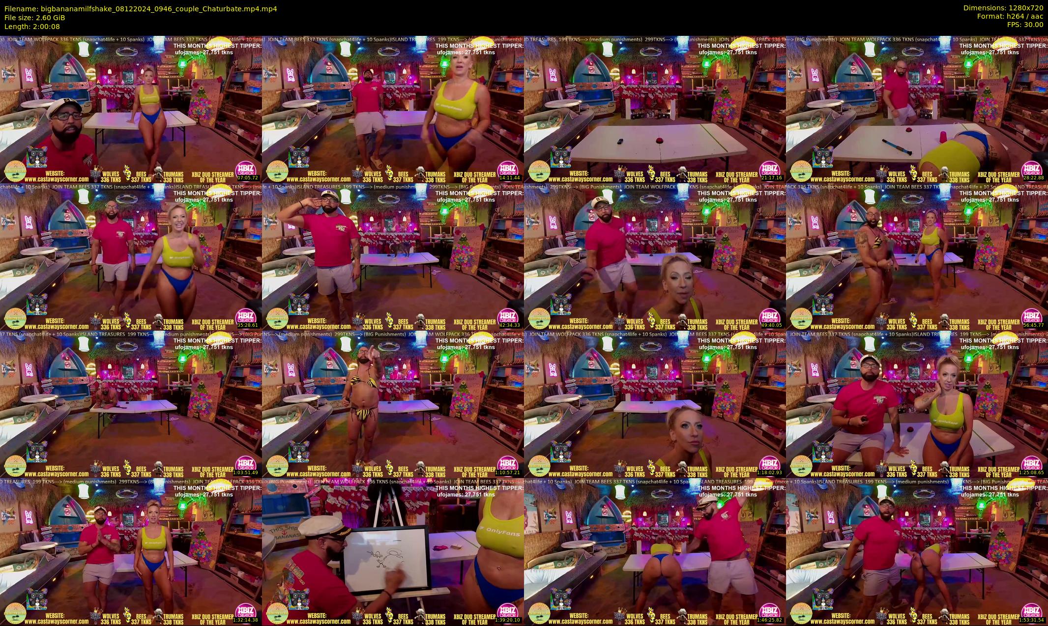 bigbananamilfshake — 121 minute Chaturbate couple cam show recording, 720p, Dec 8, 2024