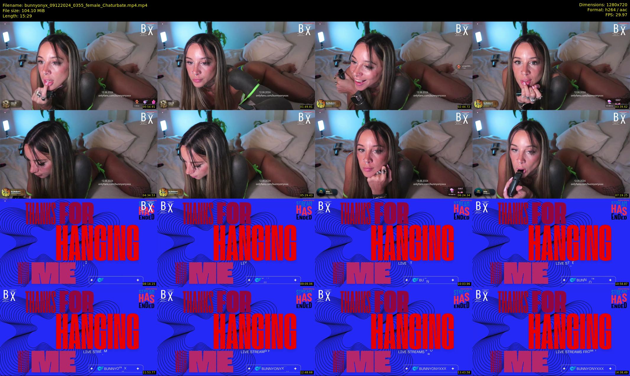 bunnyonyx — 16 minute Chaturbate female cam show recording, 720p, Dec 9, 2024