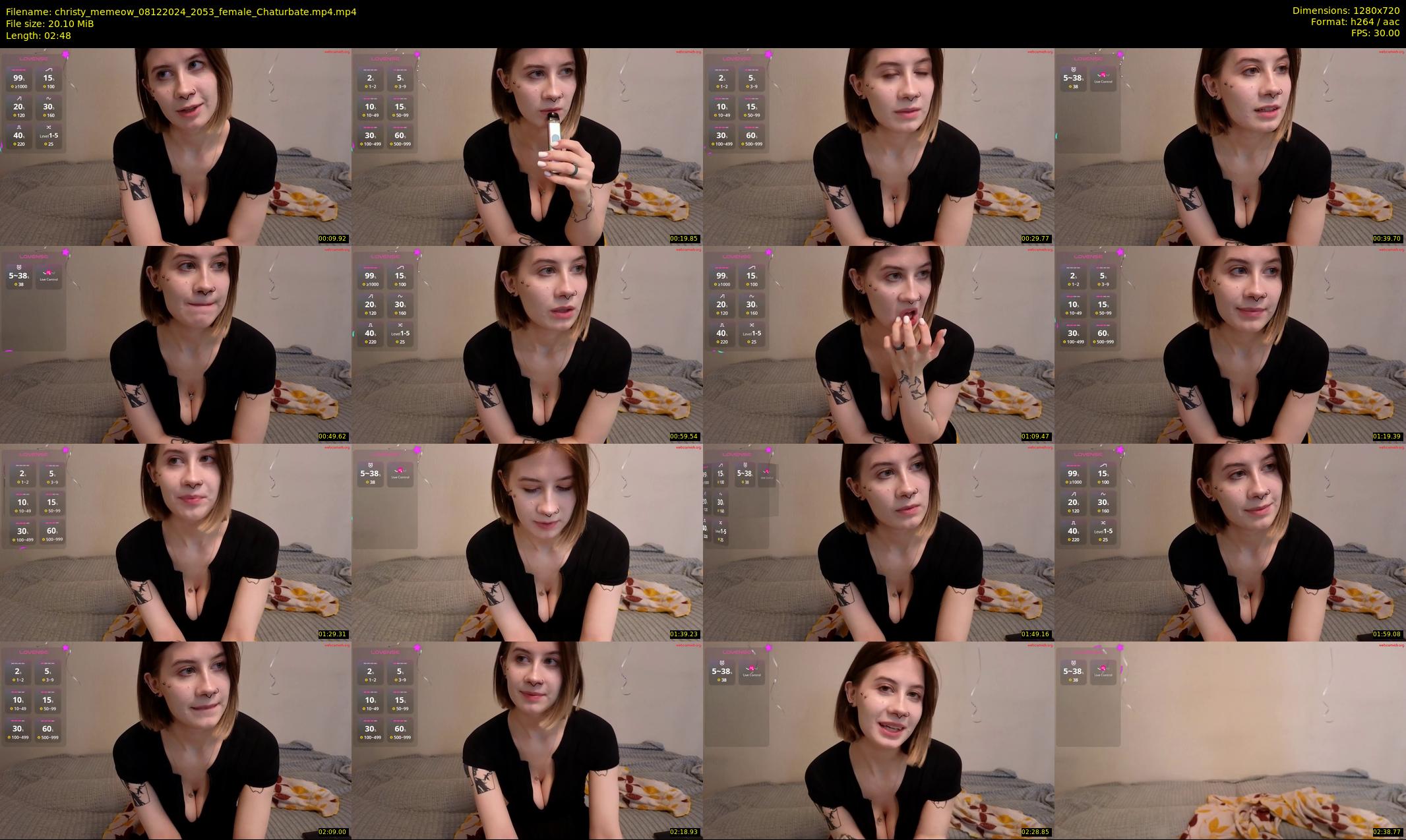 christy_memeow — 3 minute Chaturbate female cam show recording, 720p, Dec 8, 2024
