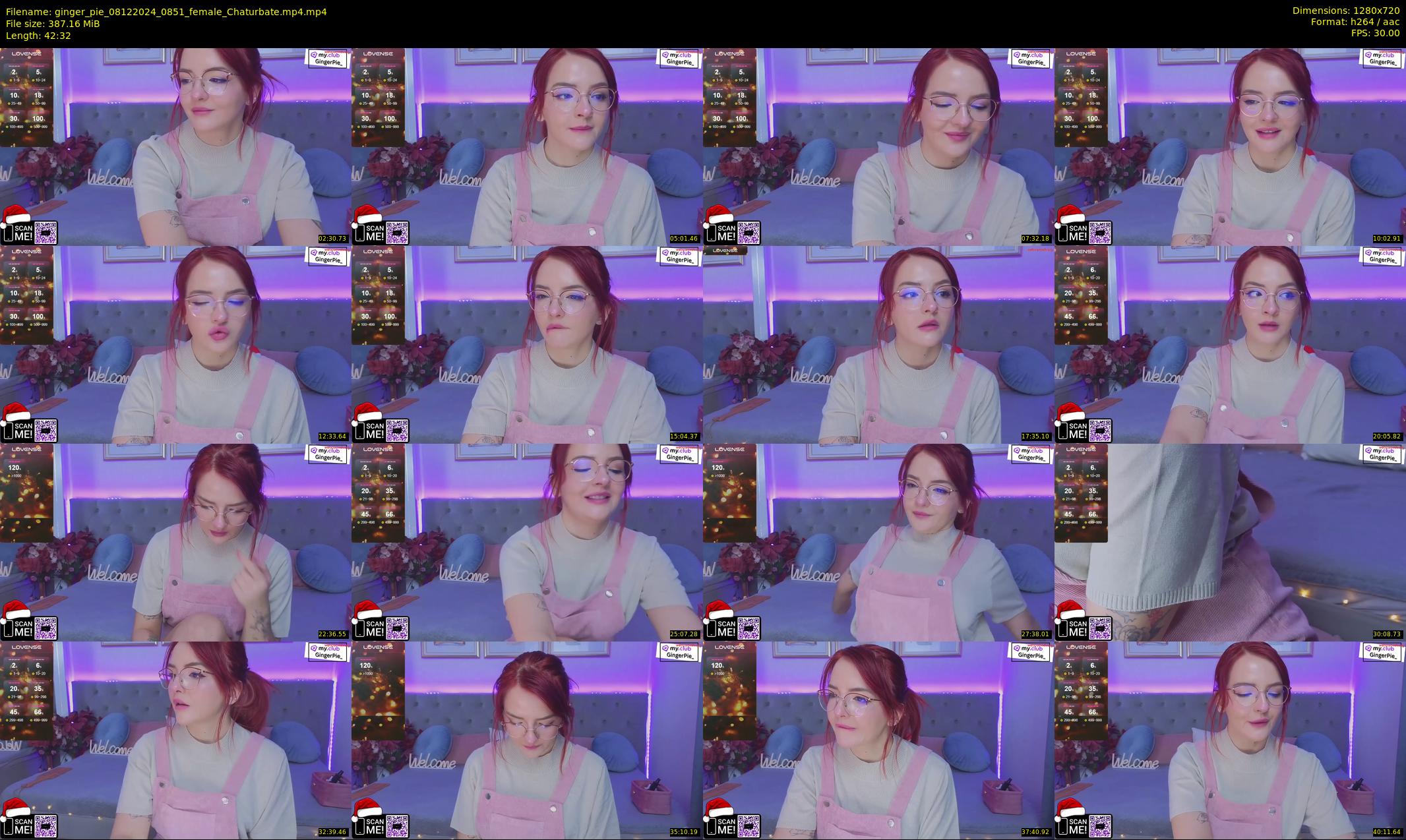 ginger_pie — 43 minute Chaturbate female cam show recording, 720p, Dec 8, 2024