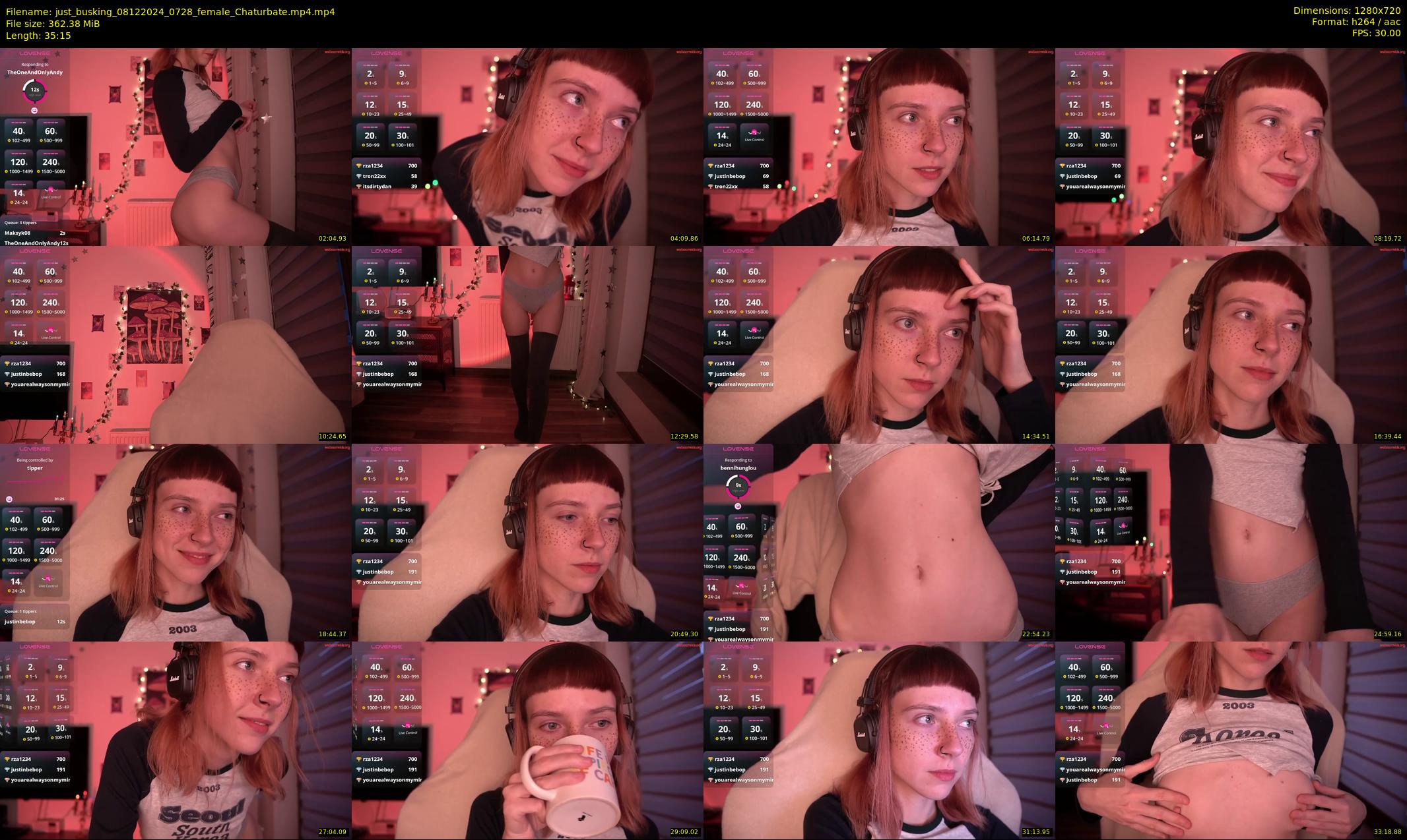 just_busking — 36 minute Chaturbate female cam show recording, 720p, Dec 8, 2024