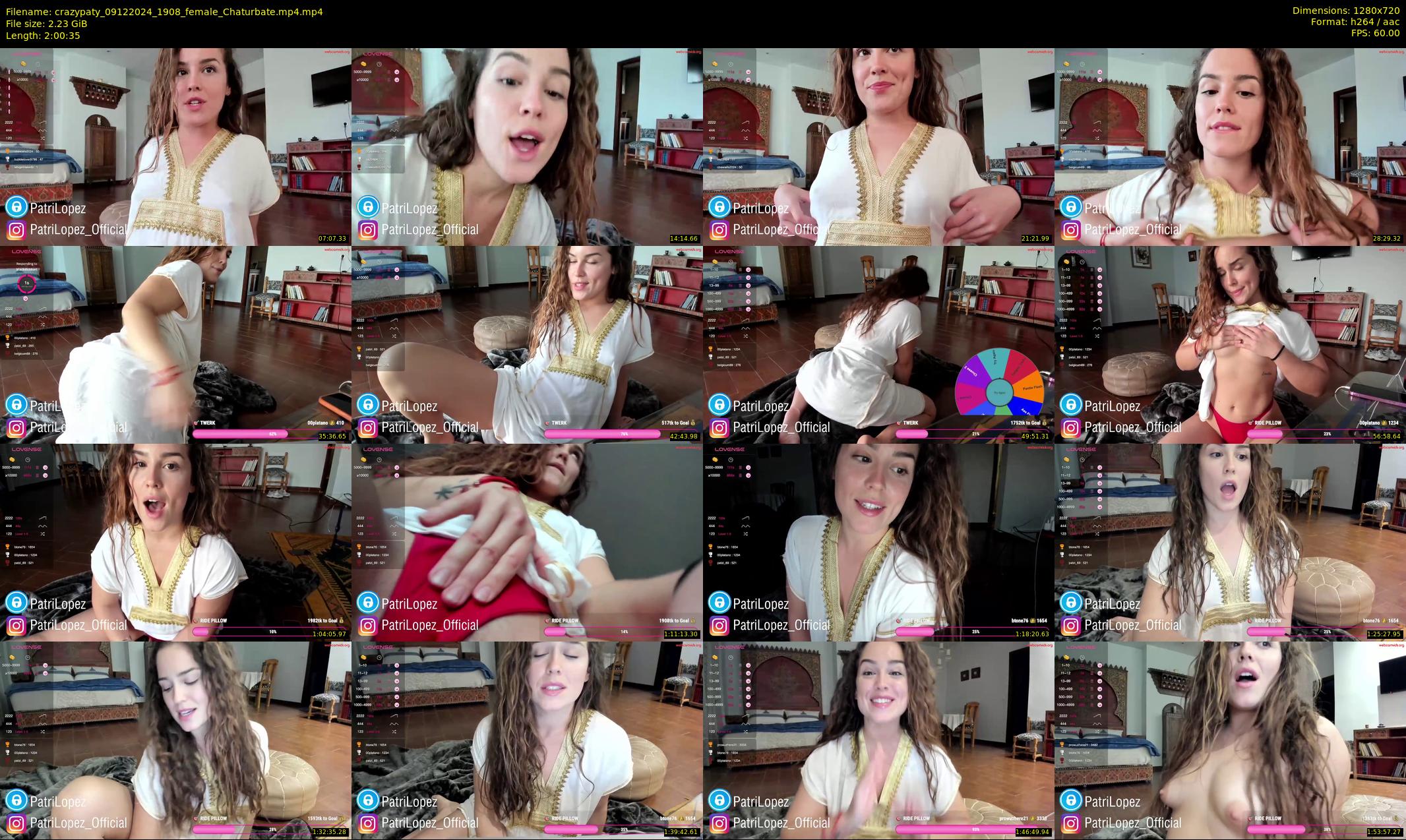crazypaty — 121 minute Chaturbate female cam show recording, 720p, Dec 9, 2024