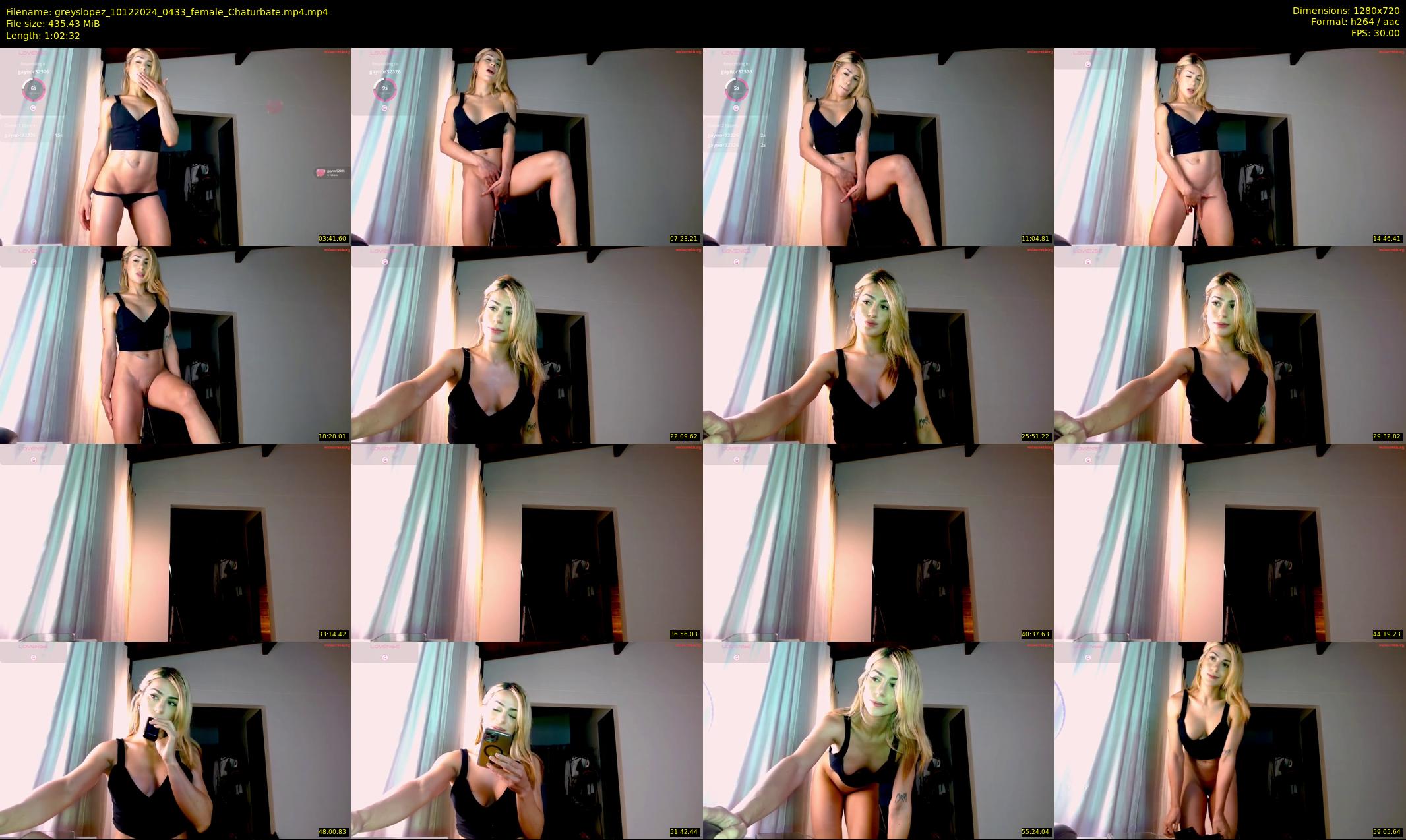 greyslopez — 63 minute Chaturbate female cam show recording, 720p, Dec 10, 2024