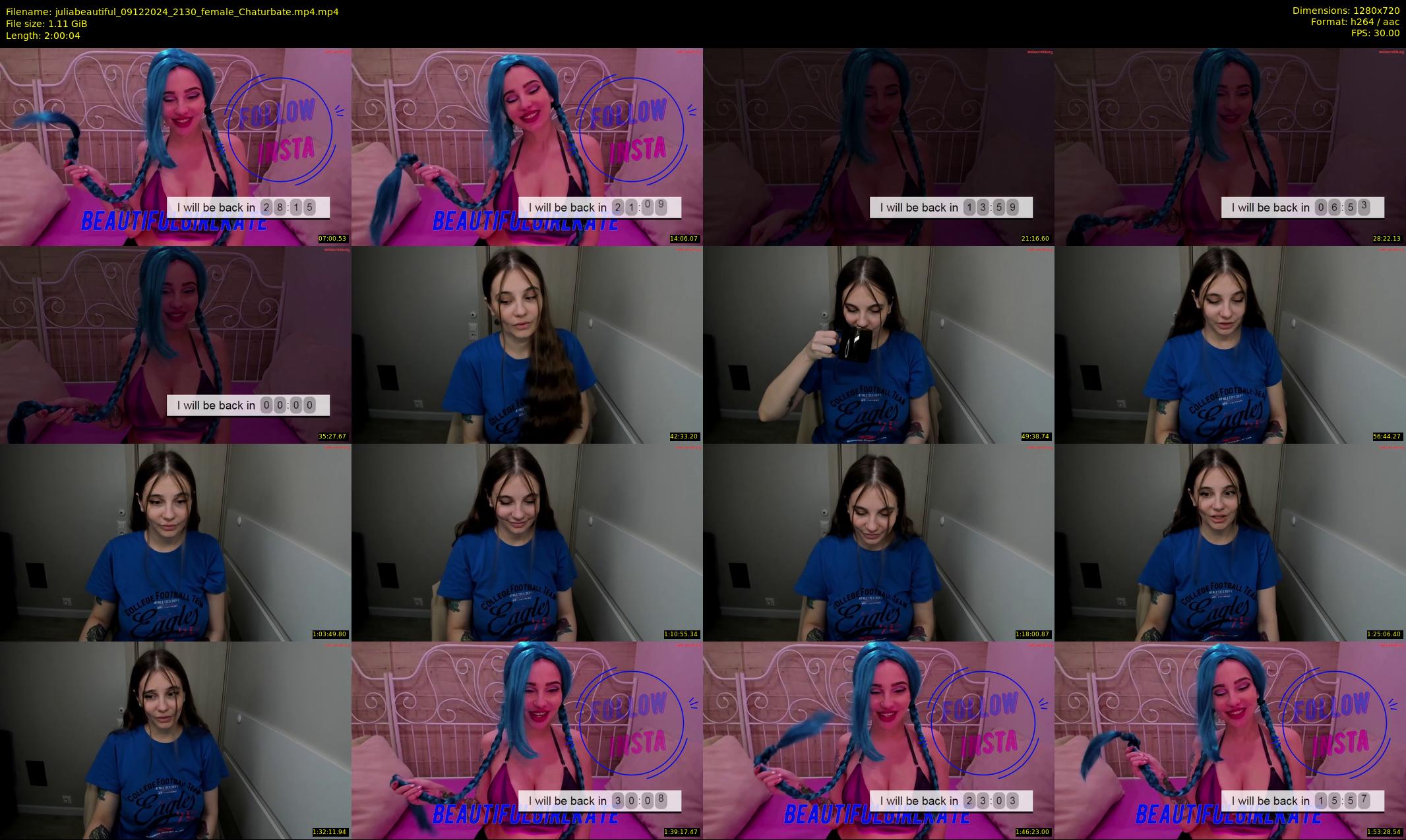 juliabeautiful — 121 minute Chaturbate female cam show recording, 720p, Dec 9, 2024