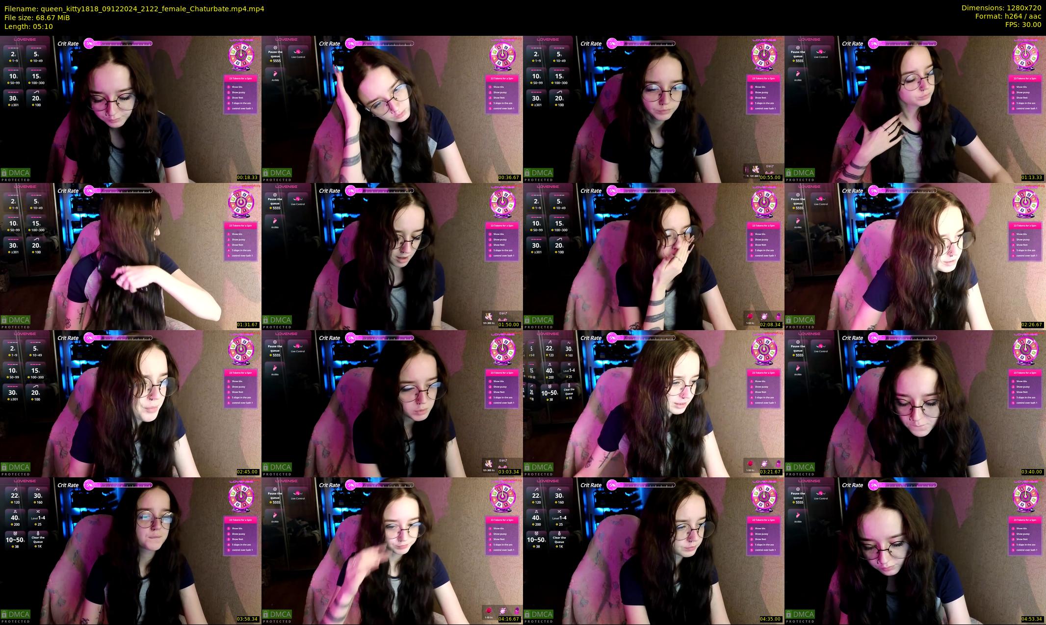 queen_kitty1818 — 6 minute Chaturbate female cam show recording, 720p, Dec 9, 2024