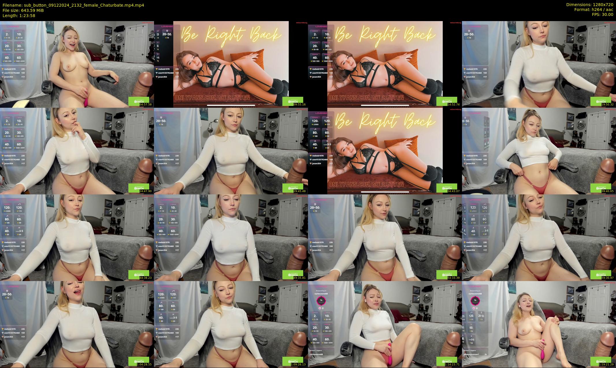 sub_button — 84 minute Chaturbate female cam show recording, 720p, Dec 9, 2024