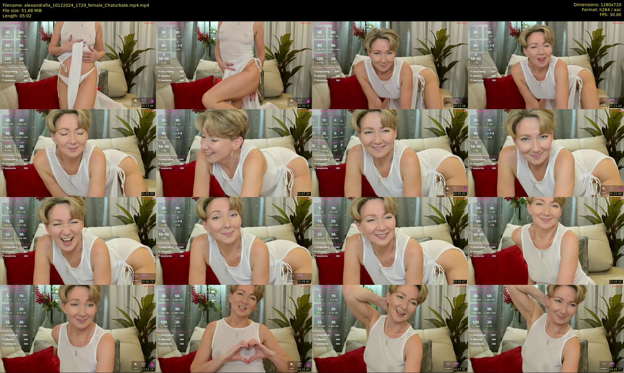alexandrafix — 6 minute Chaturbate female cam show recording, 720p, Dec 10, 2024