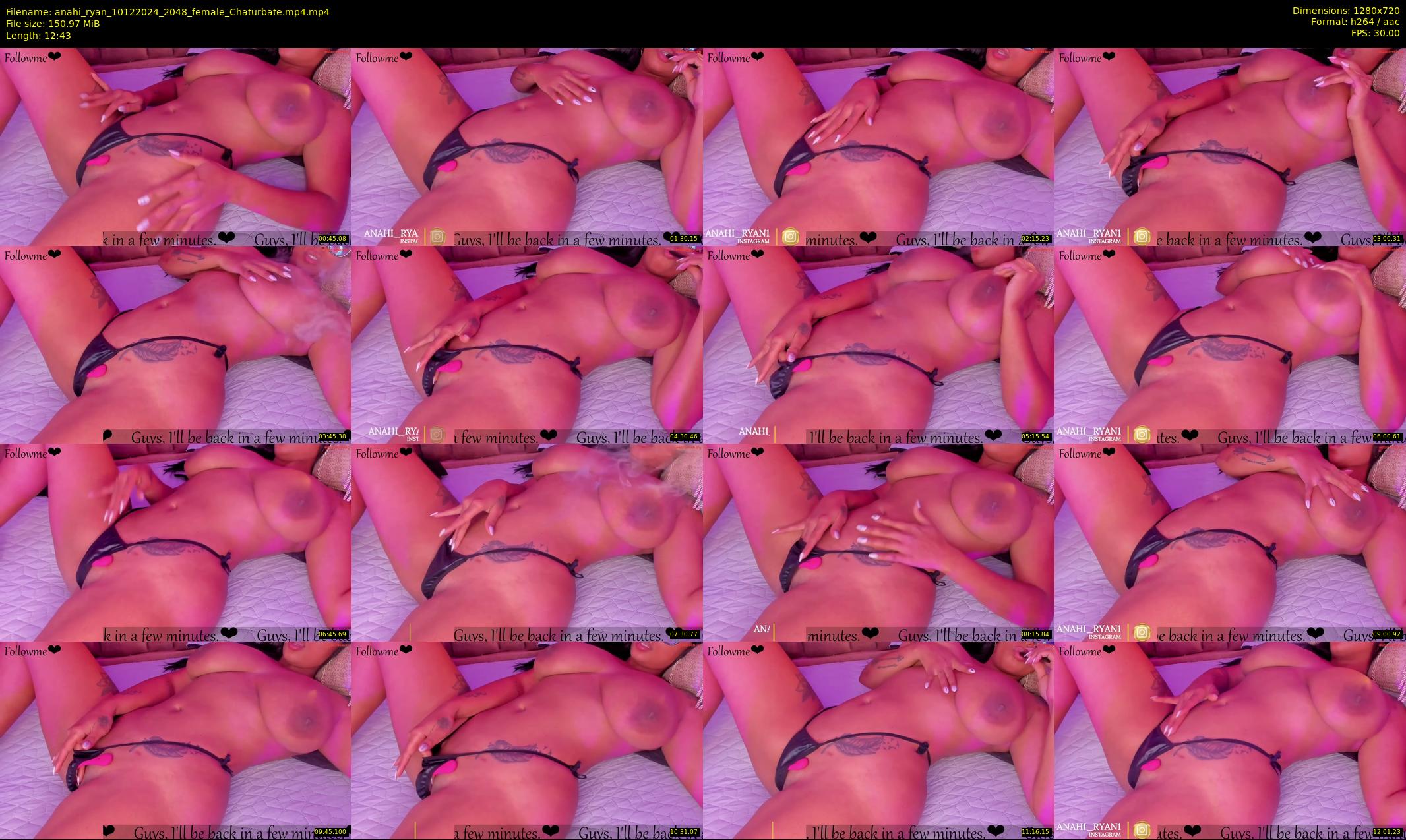 anahi_ryan — 13 minute Chaturbate female cam show recording, 720p, Dec 10, 2024