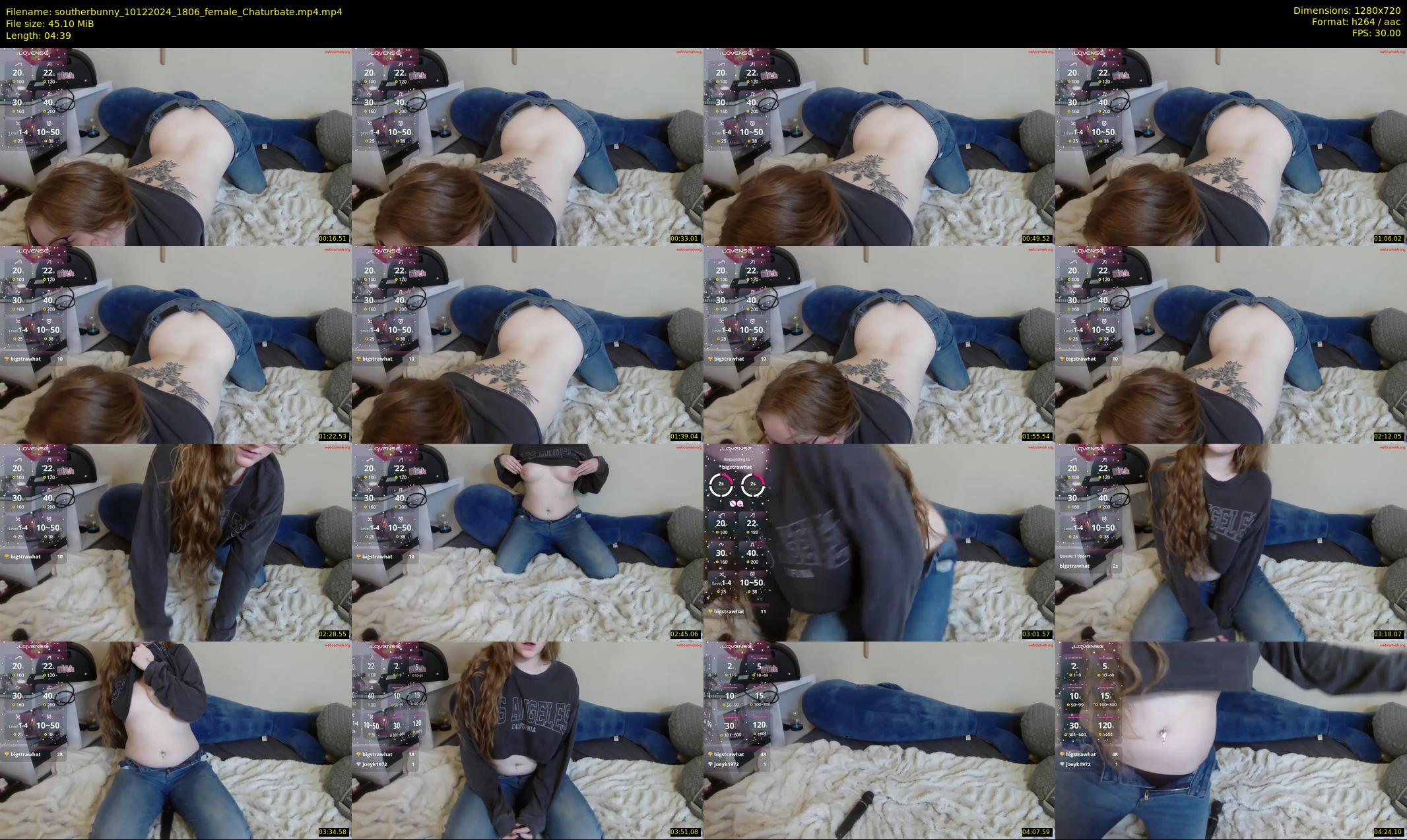 southerbunny — 5 minute Chaturbate female cam show recording, 720p, Dec 10, 2024