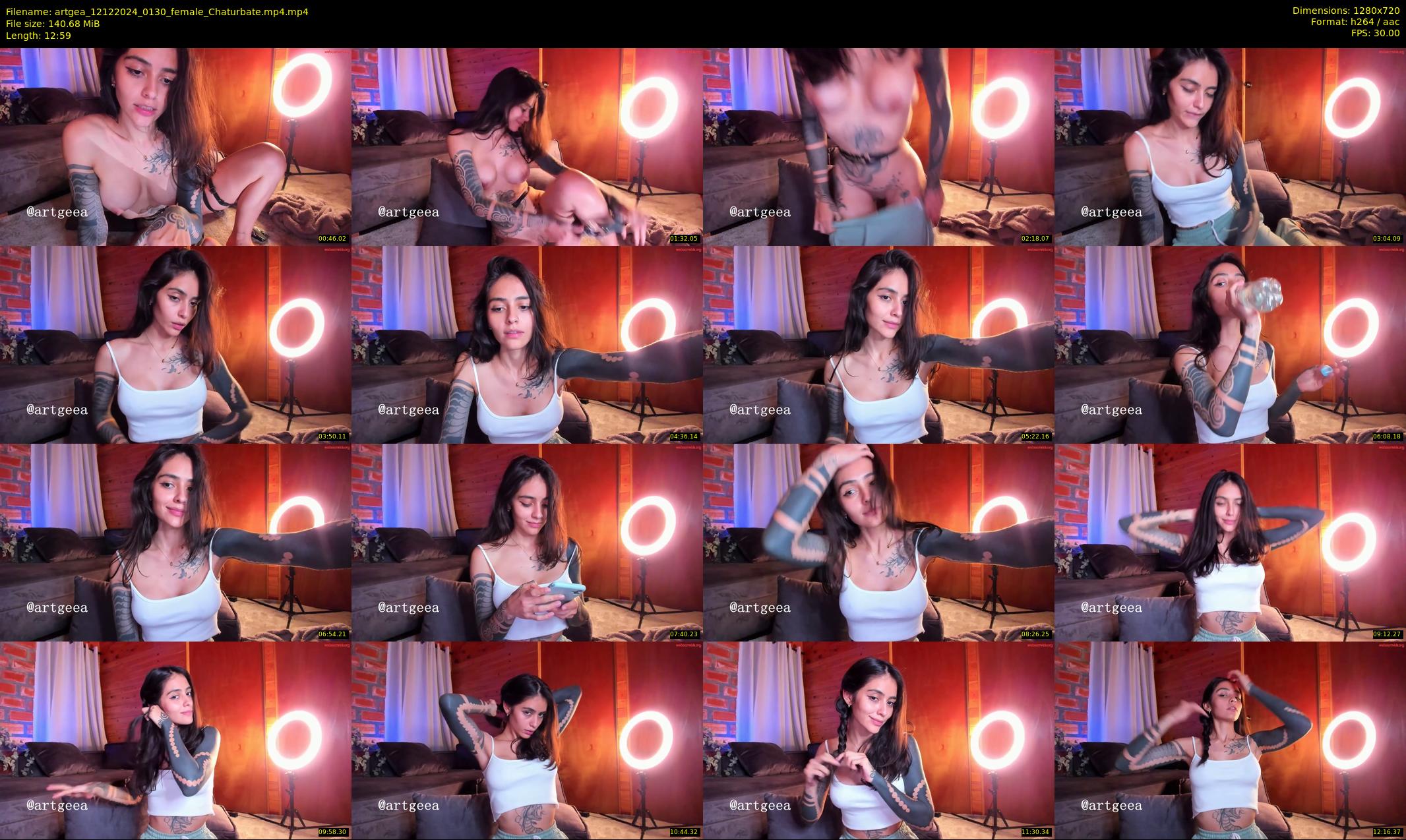 artgea — 13 minute Chaturbate female cam show recording, 720p, Dec 12, 2024