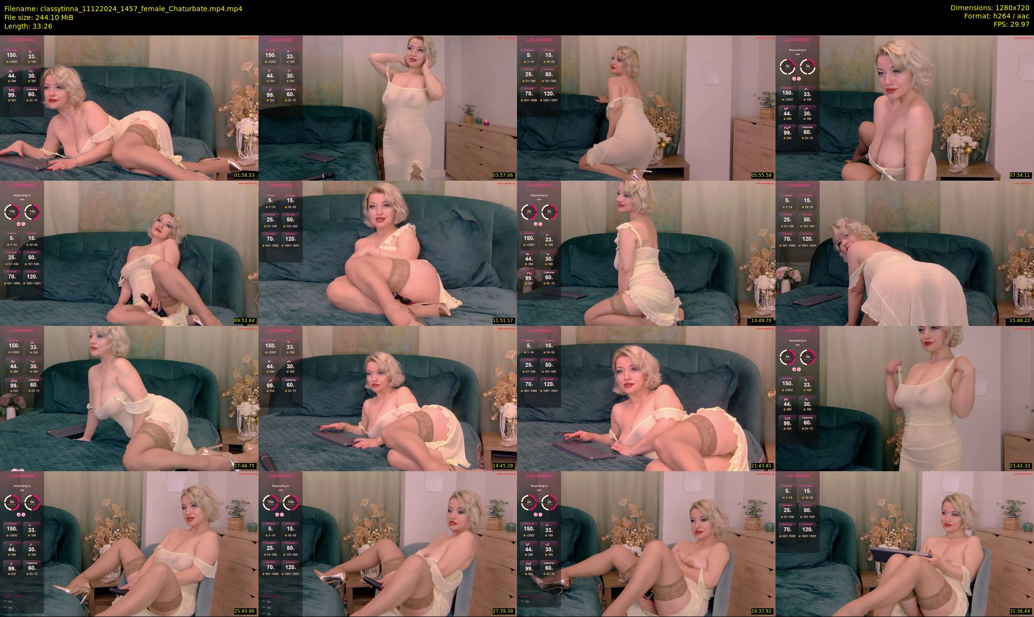 classytinna — 34 minute Chaturbate female cam show recording, 720p, Dec 11, 2024