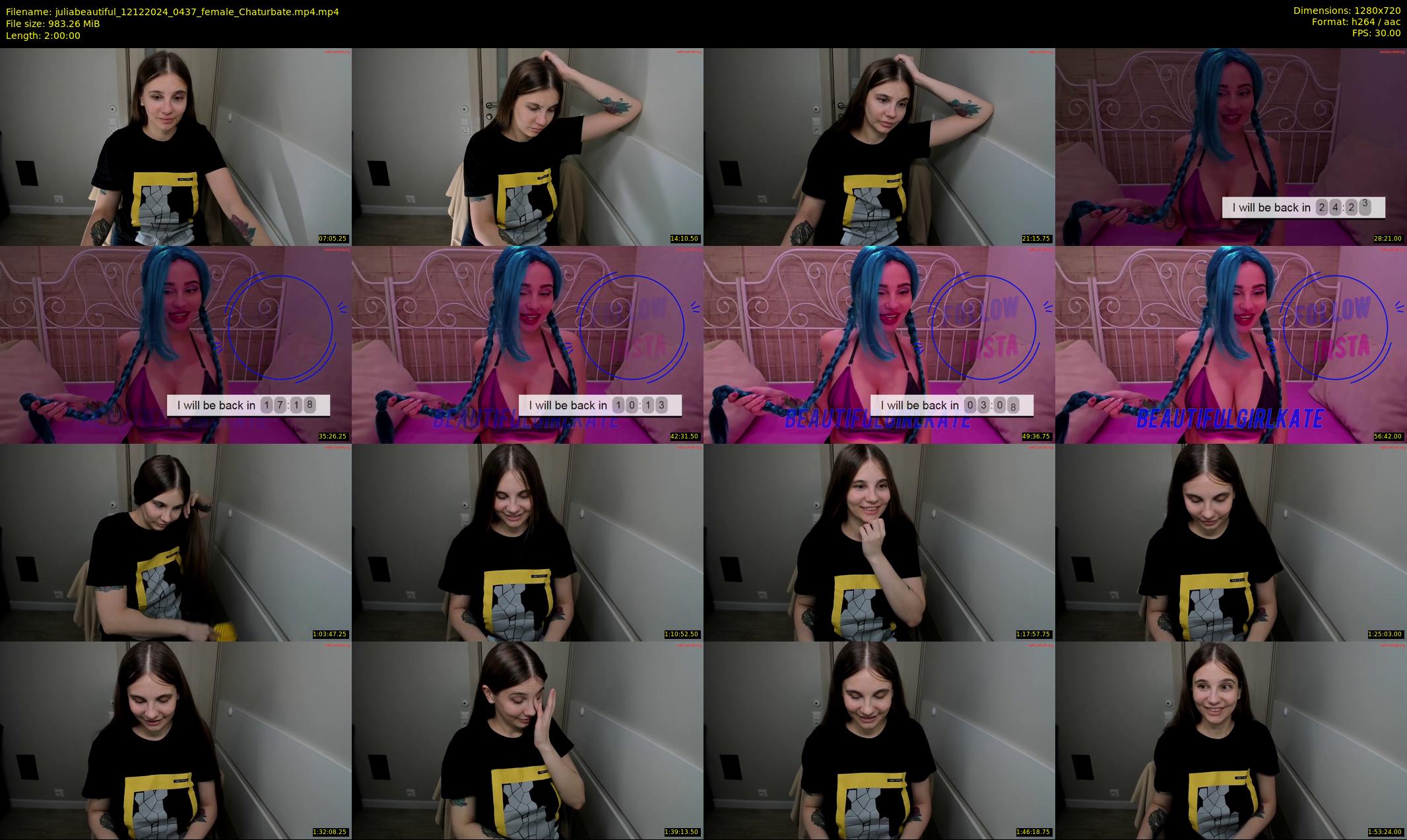 juliabeautiful — 120 minute Chaturbate female cam show recording, 720p, Dec 12, 2024