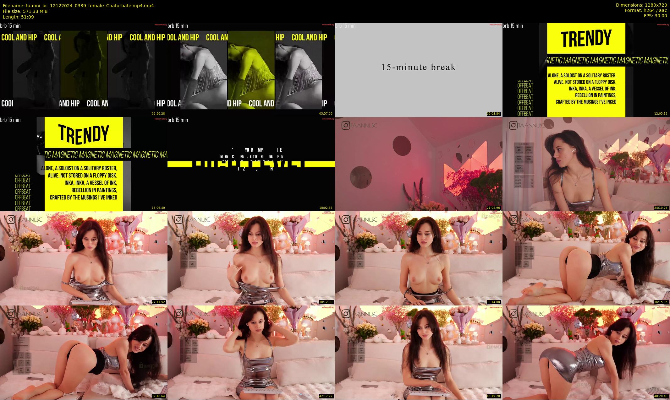taanni_bc — 52 minute Chaturbate female cam show recording, 720p, Dec 12, 2024