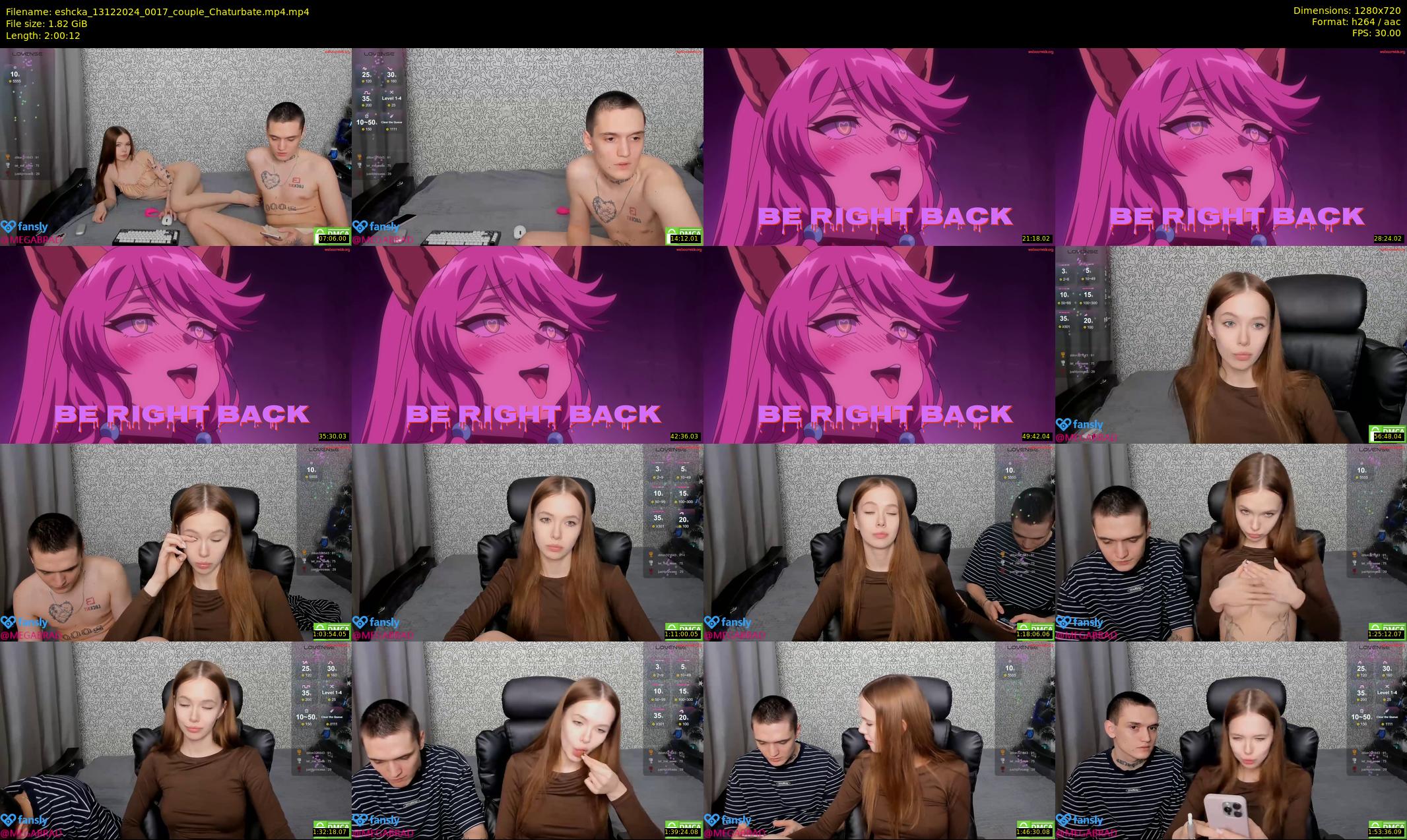 eshcka — 121 minute Chaturbate couple cam show recording, 720p, Dec 13, 2024