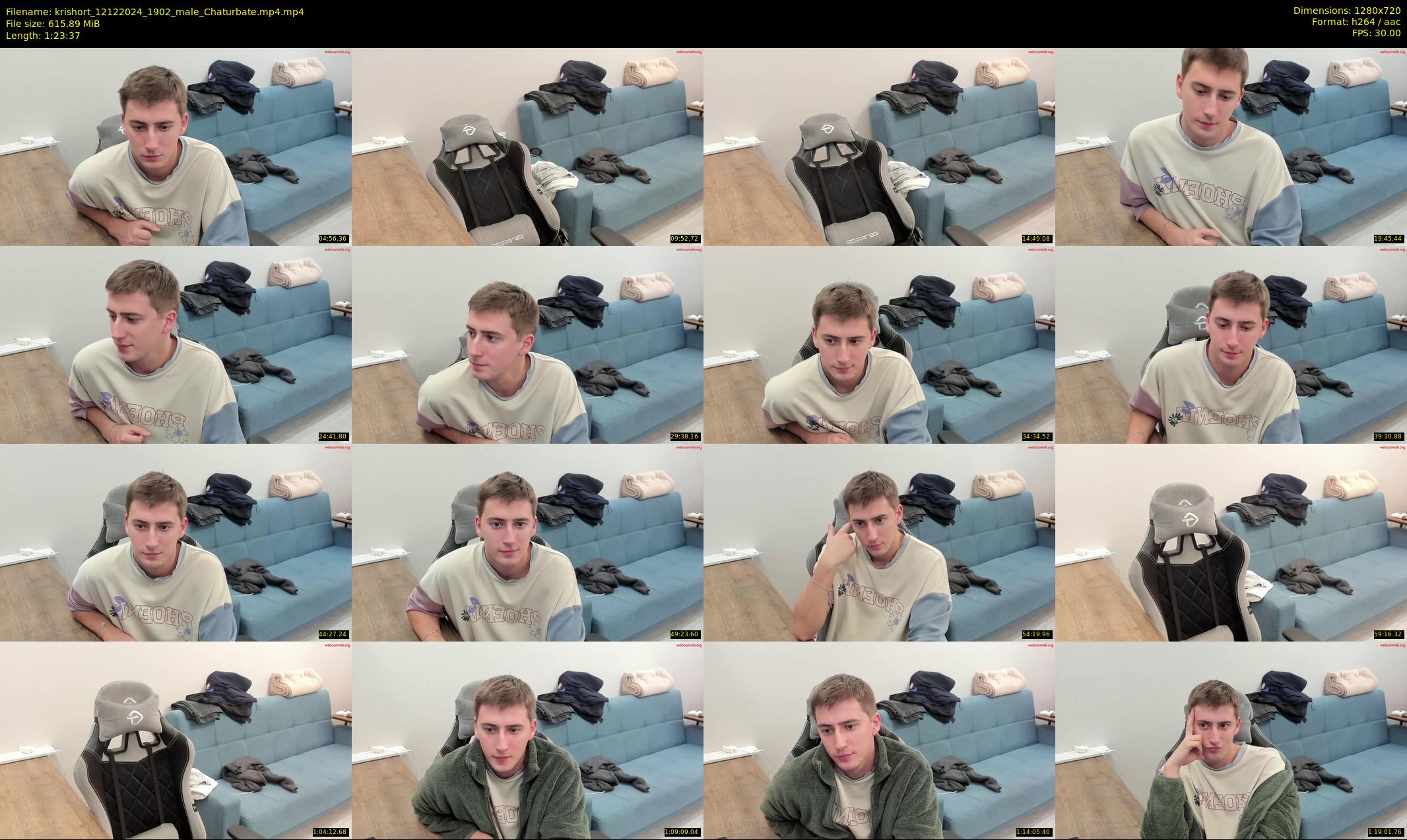 krishort — 84 minute Chaturbate male cam show recording, 720p, Dec 12, 2024