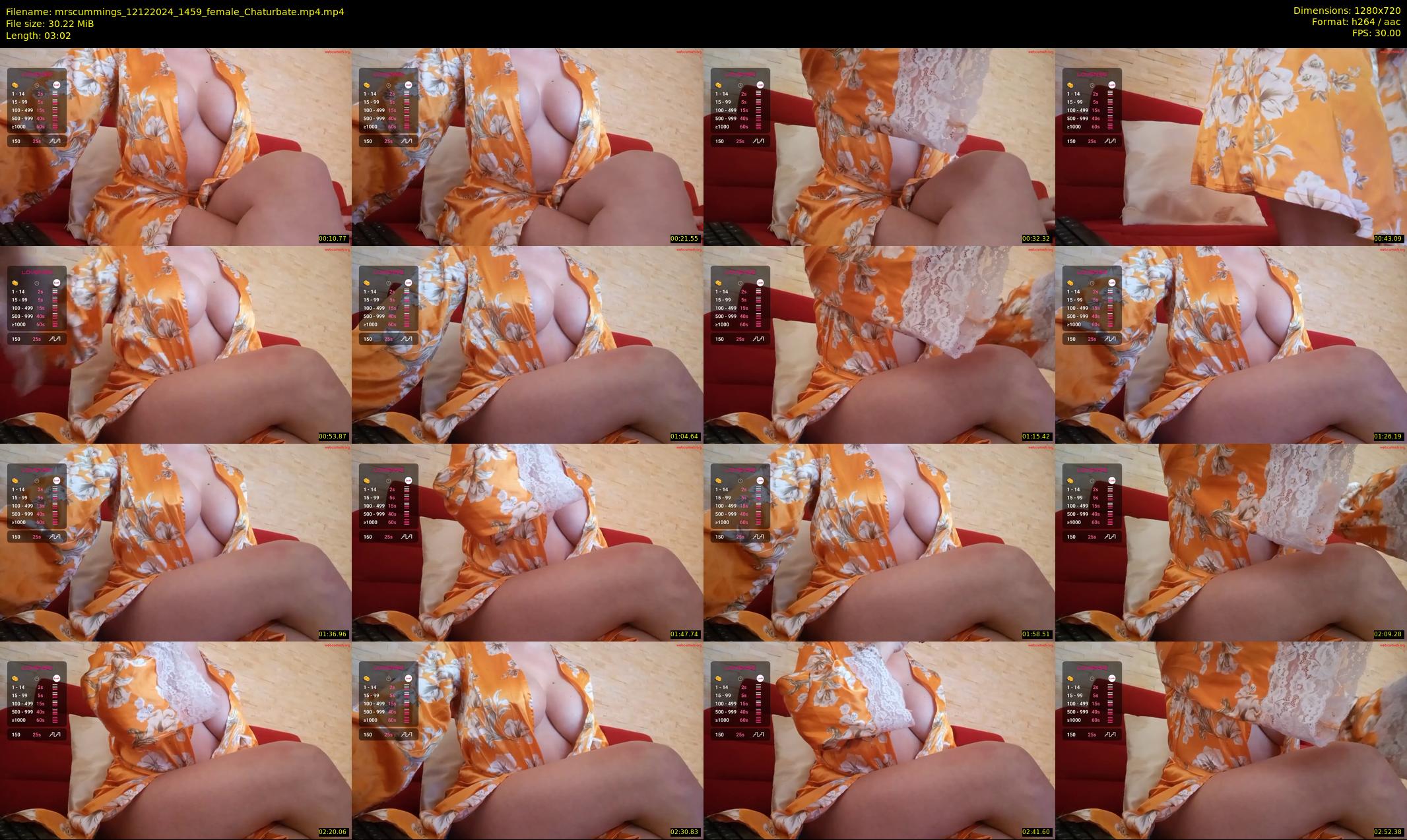 mrscummings — 4 minute Chaturbate female cam show recording, 720p, Dec 12, 2024