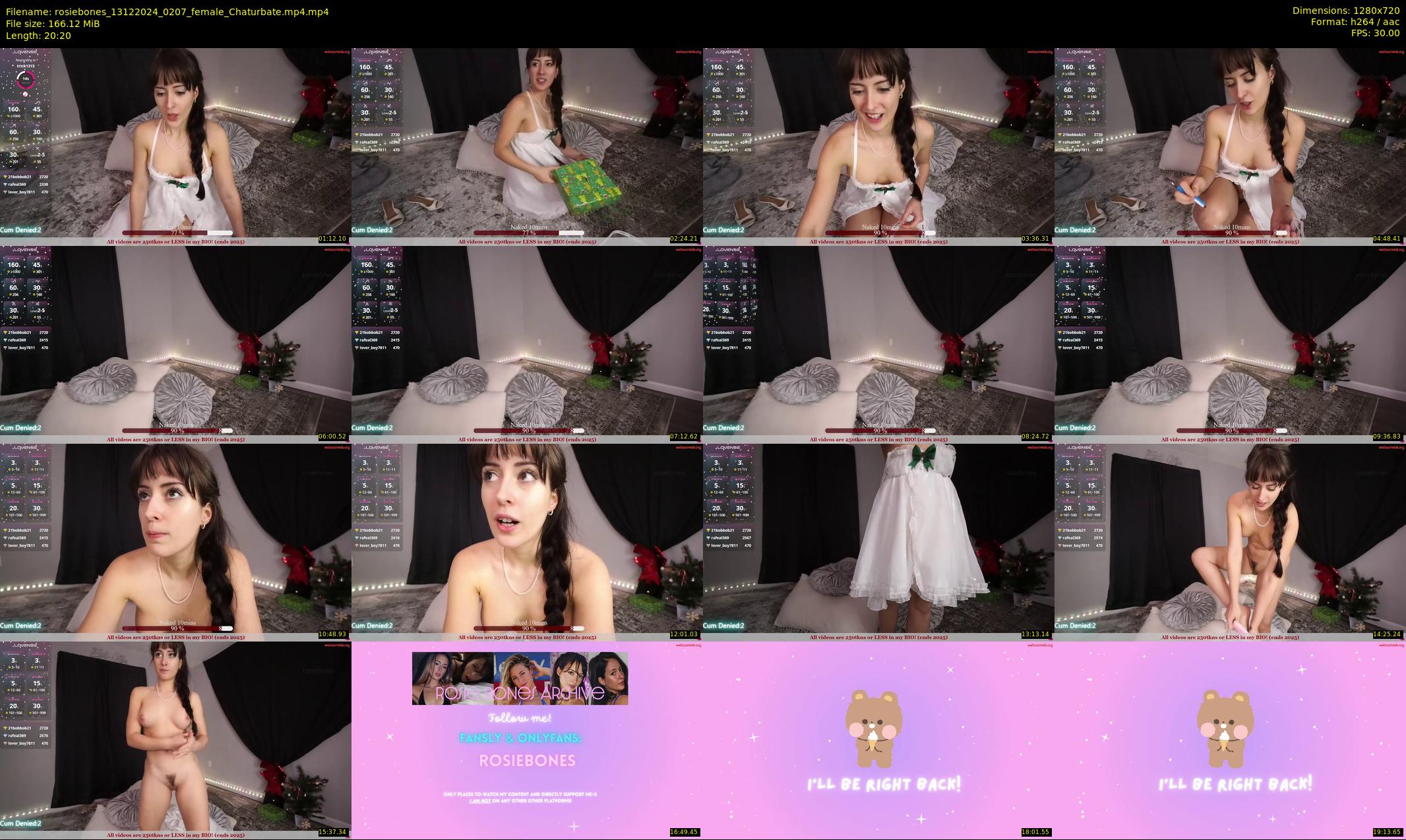 rosiebones — 21 minute Chaturbate female cam show recording, 720p, Dec 13, 2024