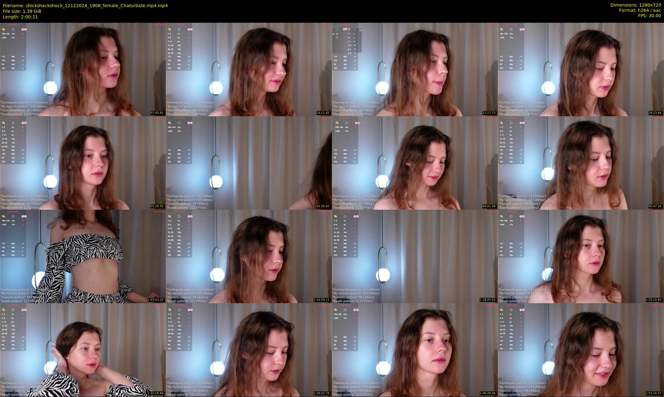 shickshackshock — 121 minute Chaturbate female cam show recording, 720p, Dec 12, 2024