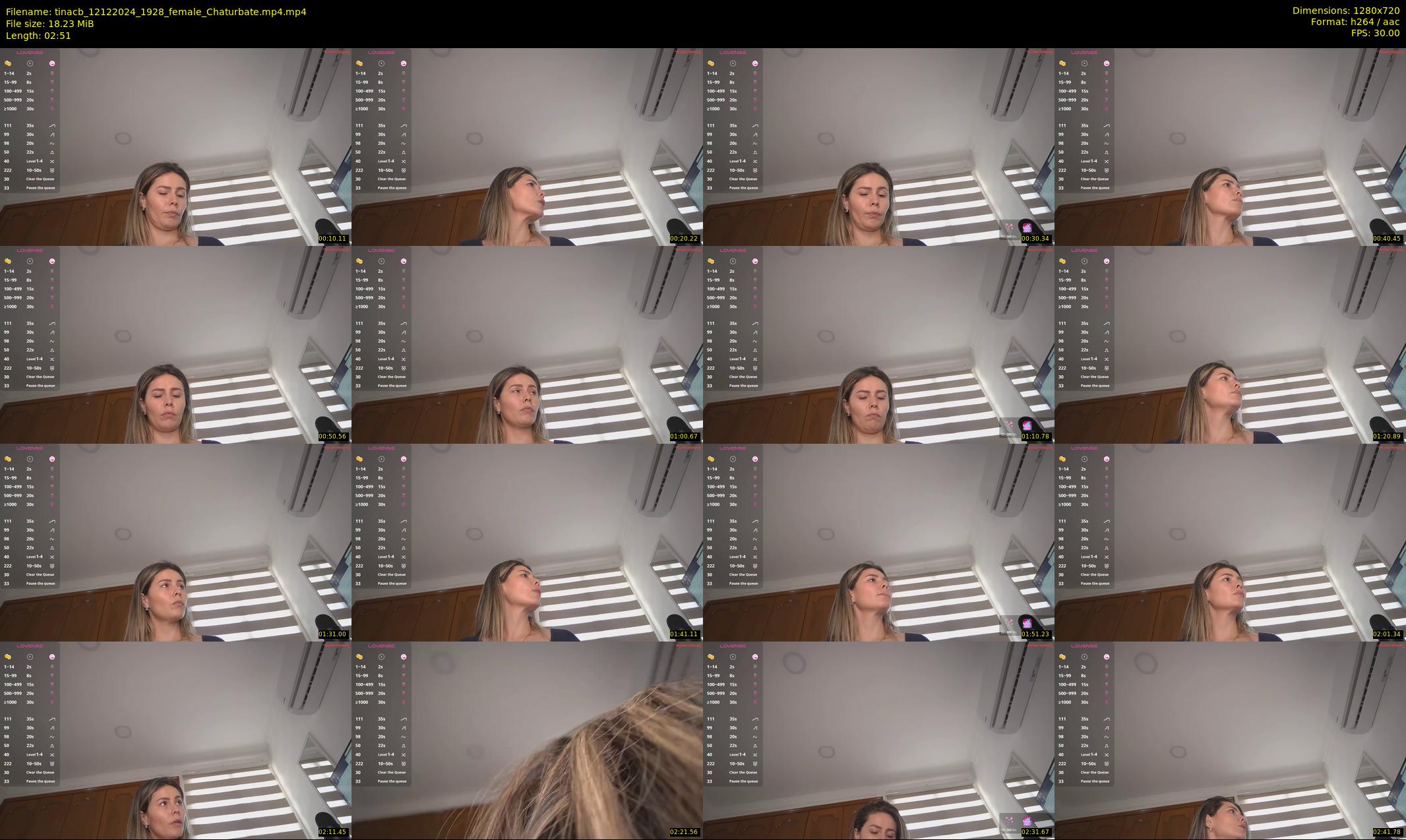 tinacb — 3 minute Chaturbate female cam show recording, 720p, Dec 12, 2024